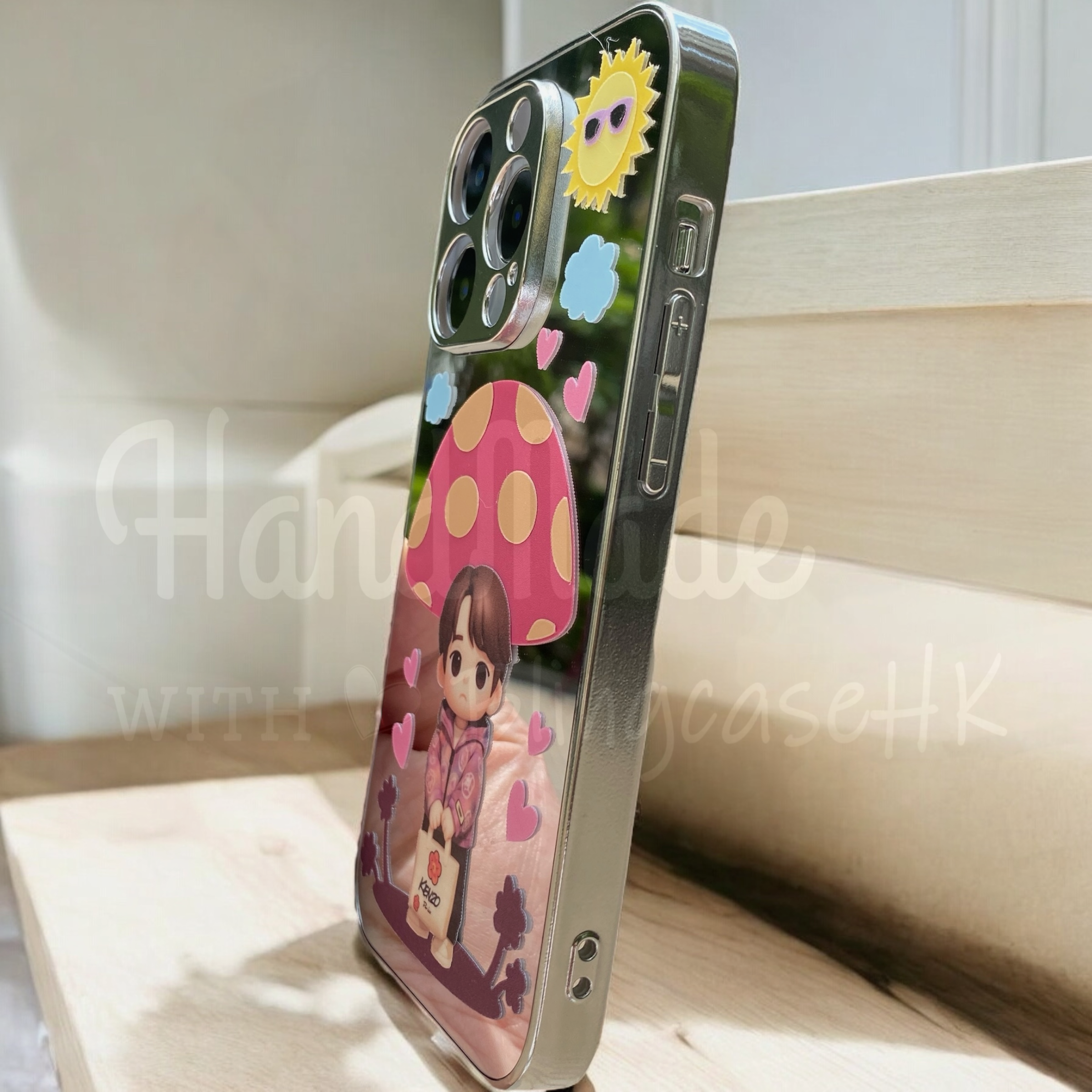 人像卡通化訂製 │ Q版姜濤 蘑菇亭 iPhone 鏡面手機殼