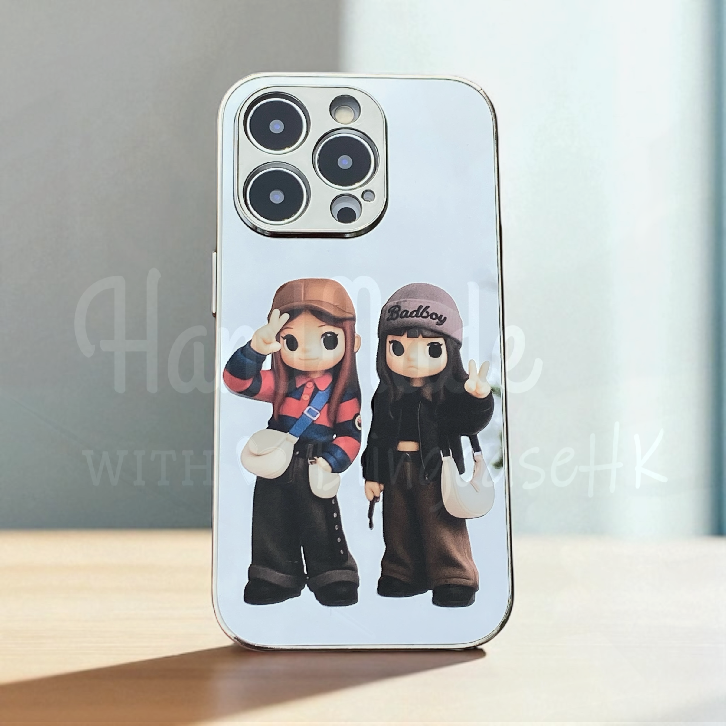 人像卡通化訂製 │ Q版Ivy So Q版Day iPhone 鏡面手機殼