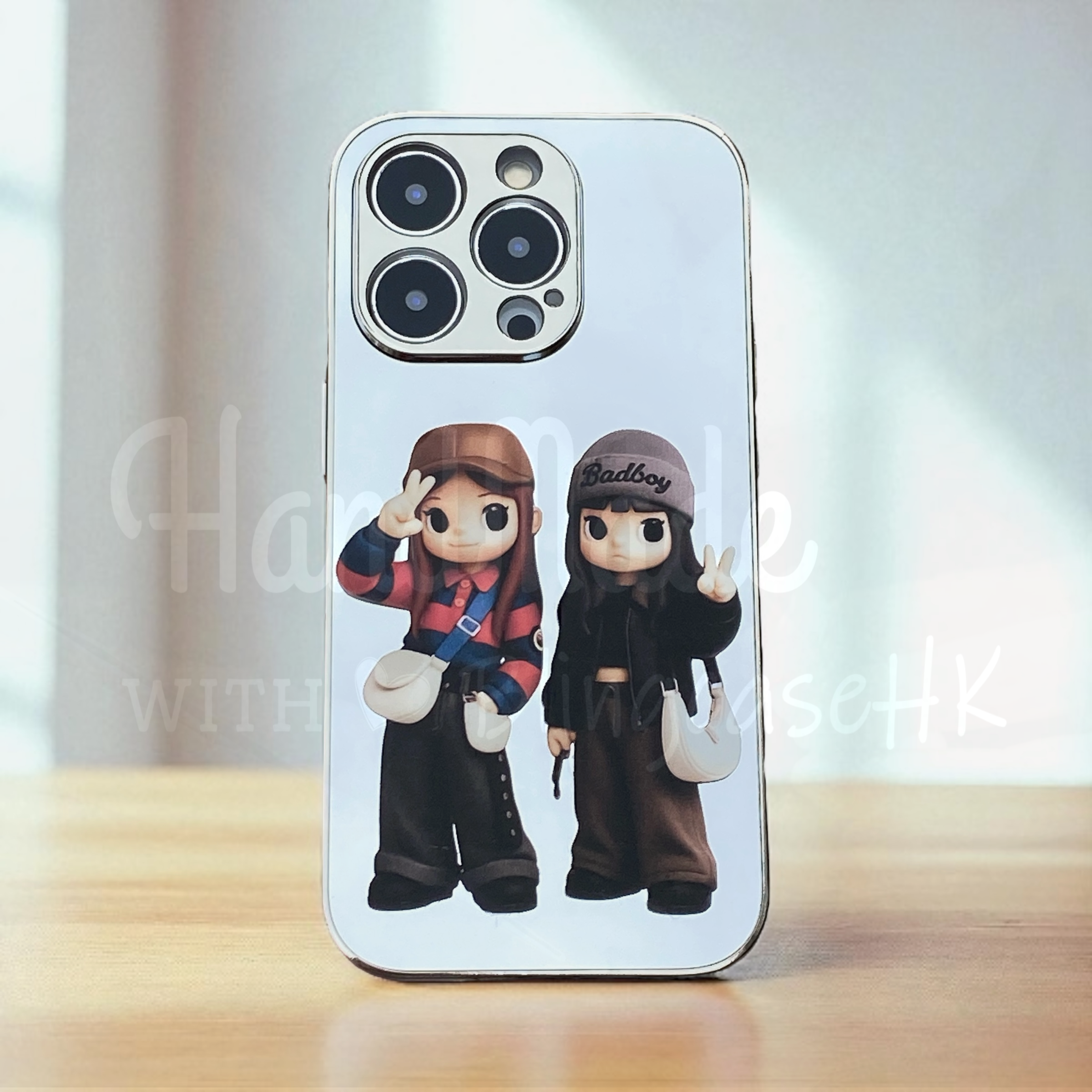 人像卡通化訂製 │ Q版Ivy So Q版Day iPhone 鏡面手機殼