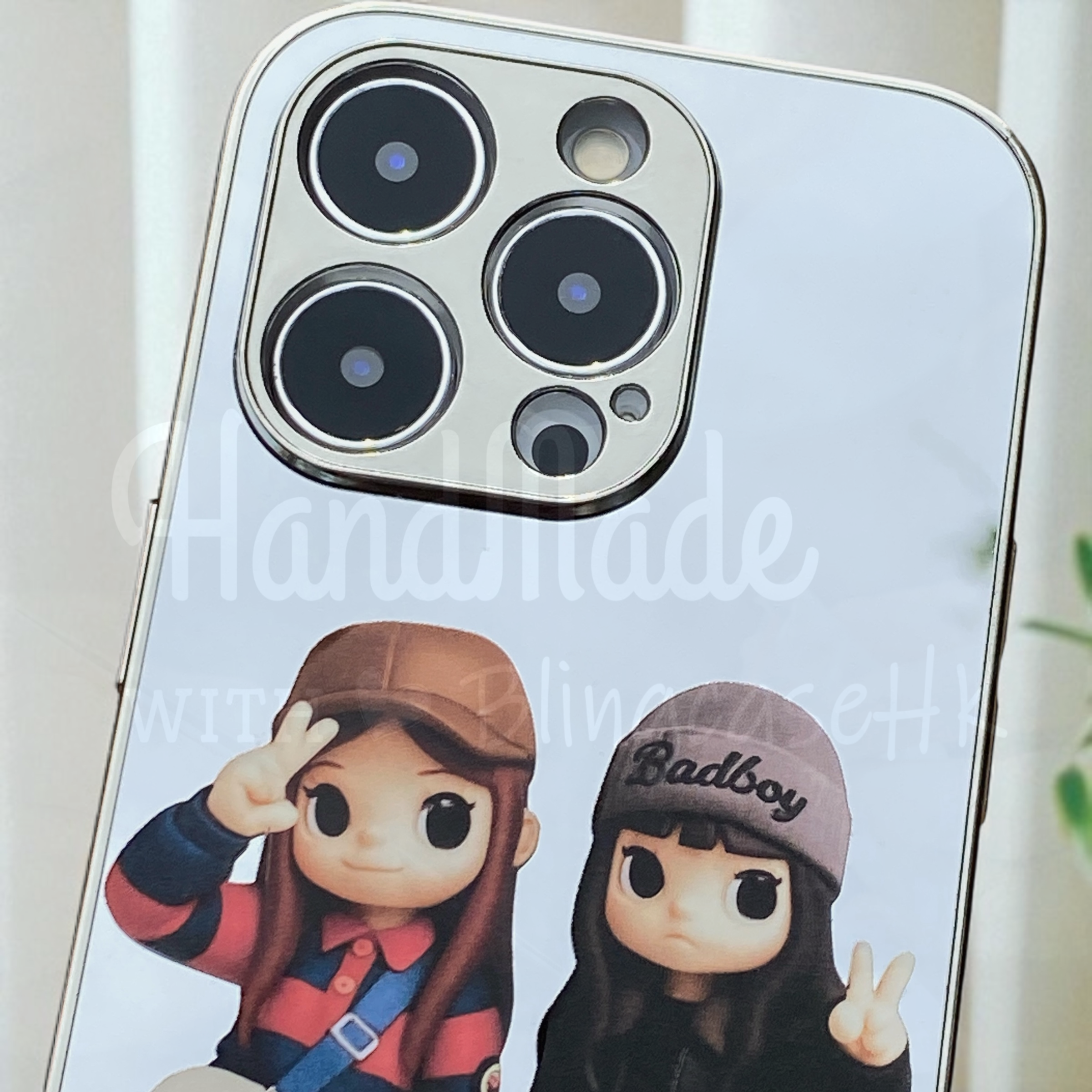 人像卡通化訂製 │ Q版Ivy So Q版Day iPhone 鏡面手機殼