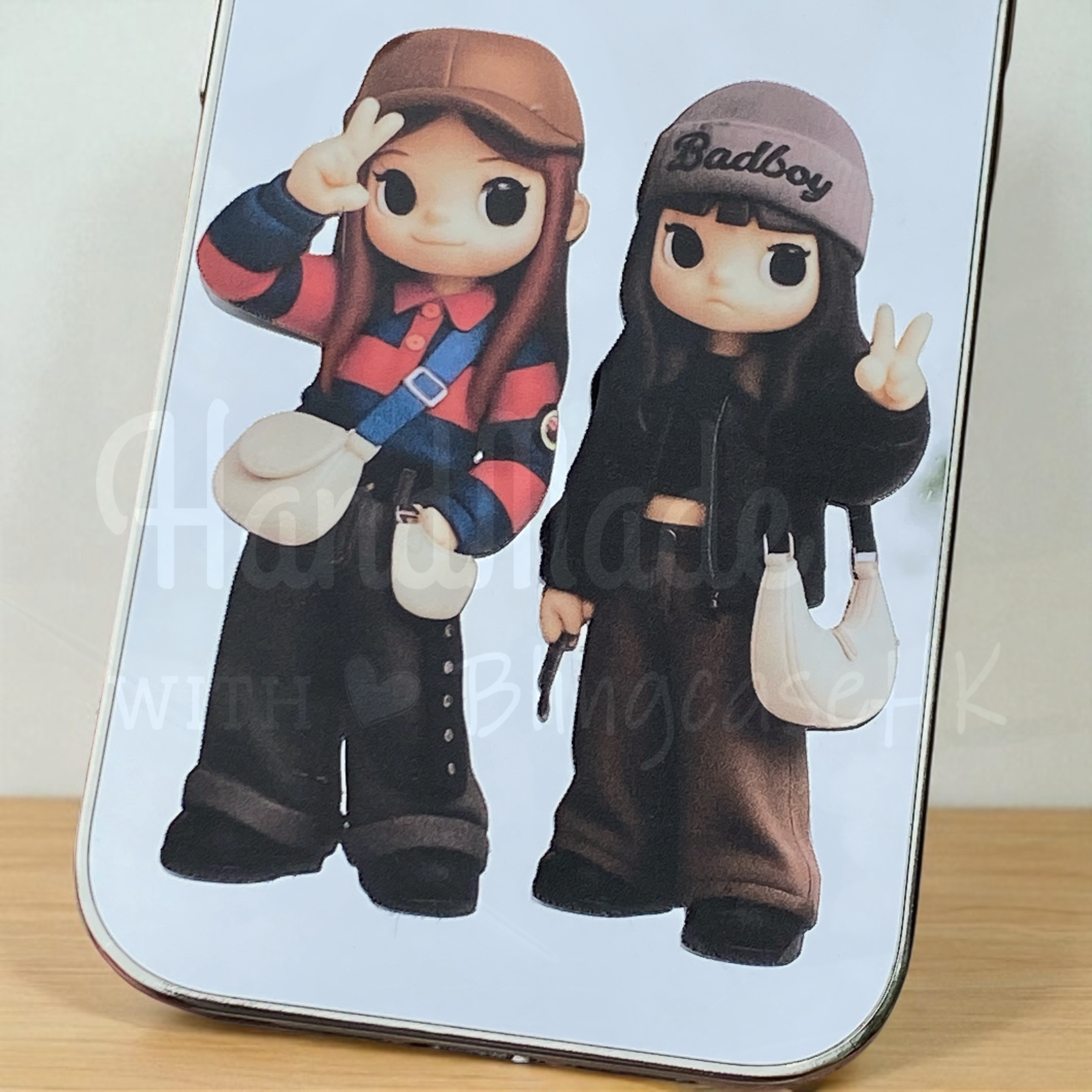 人像卡通化訂製 │ Q版Ivy So Q版Day iPhone 鏡面手機殼