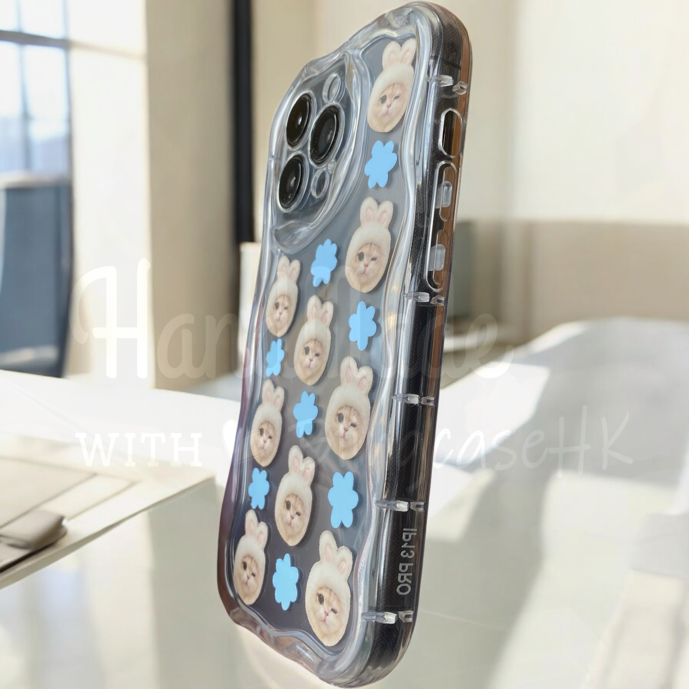 來圖寵物訂製 │ 花花編織手繩 手工滴膠 iPhone 波浪手機殼