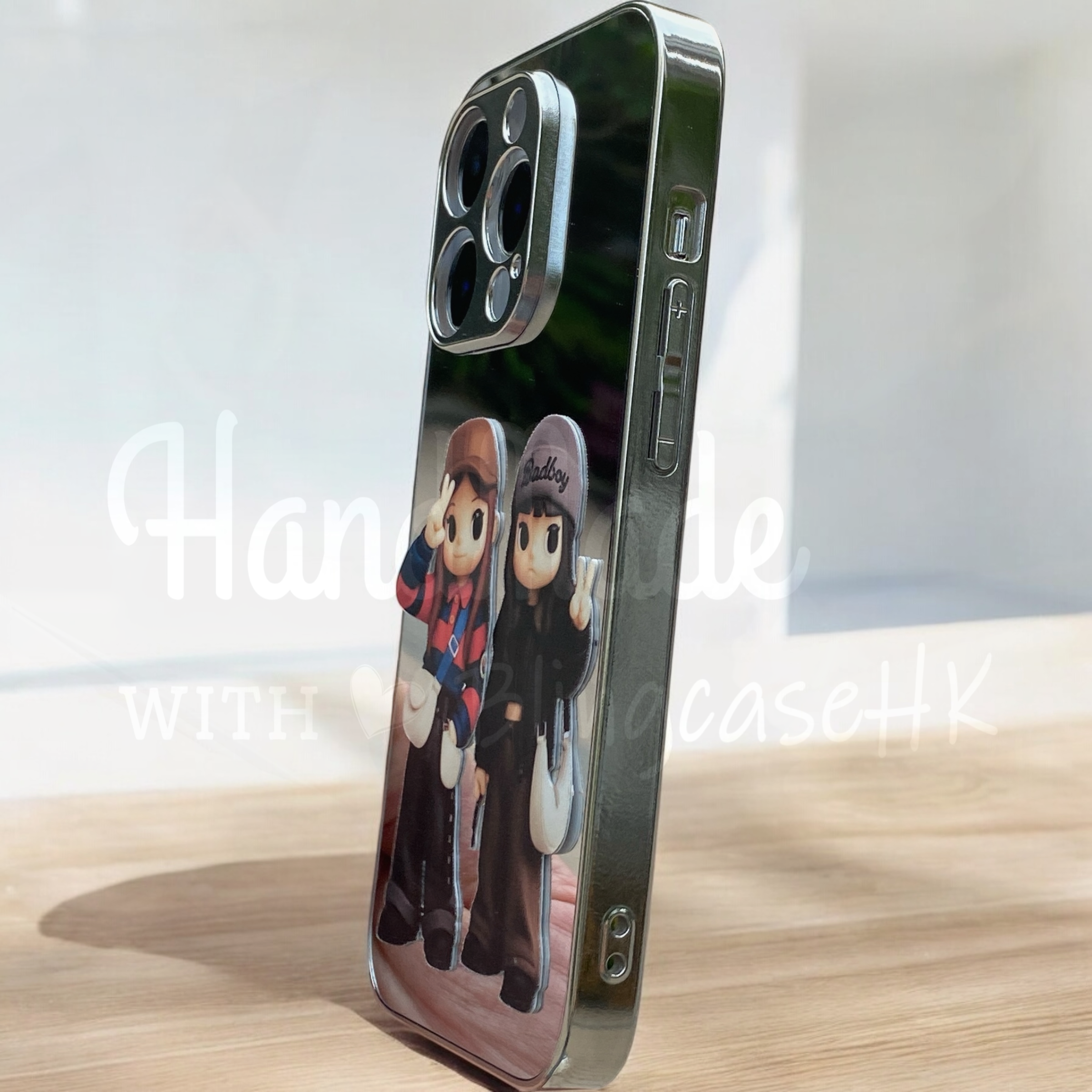 人像卡通化訂製 │ Q版Ivy So Q版Day iPhone 鏡面手機殼