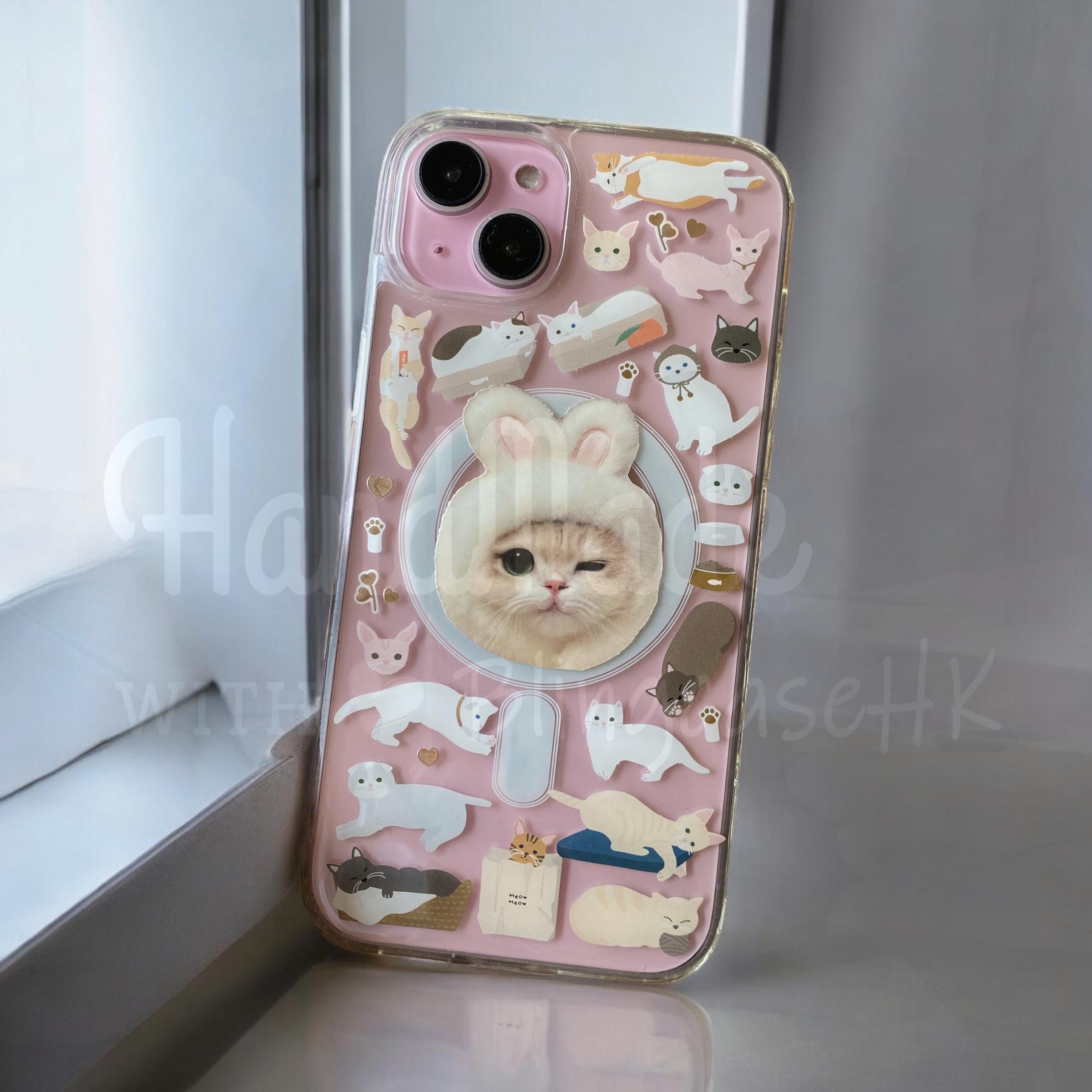 來圖寵物訂製 ｜ MagSafe 貓圖案 手工滴膠 iPhone 防摔手機殼