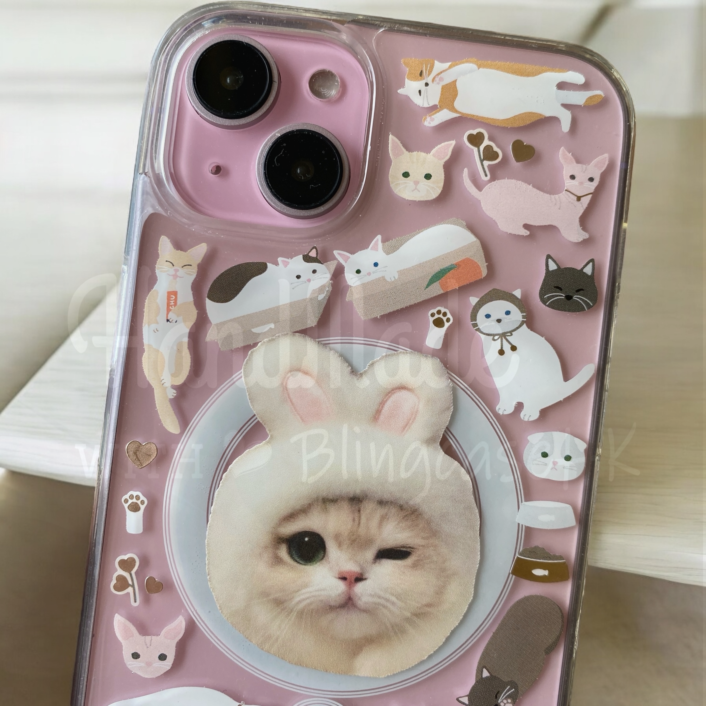 來圖寵物訂製 ｜ MagSafe 貓圖案 手工滴膠 iPhone 防摔手機殼