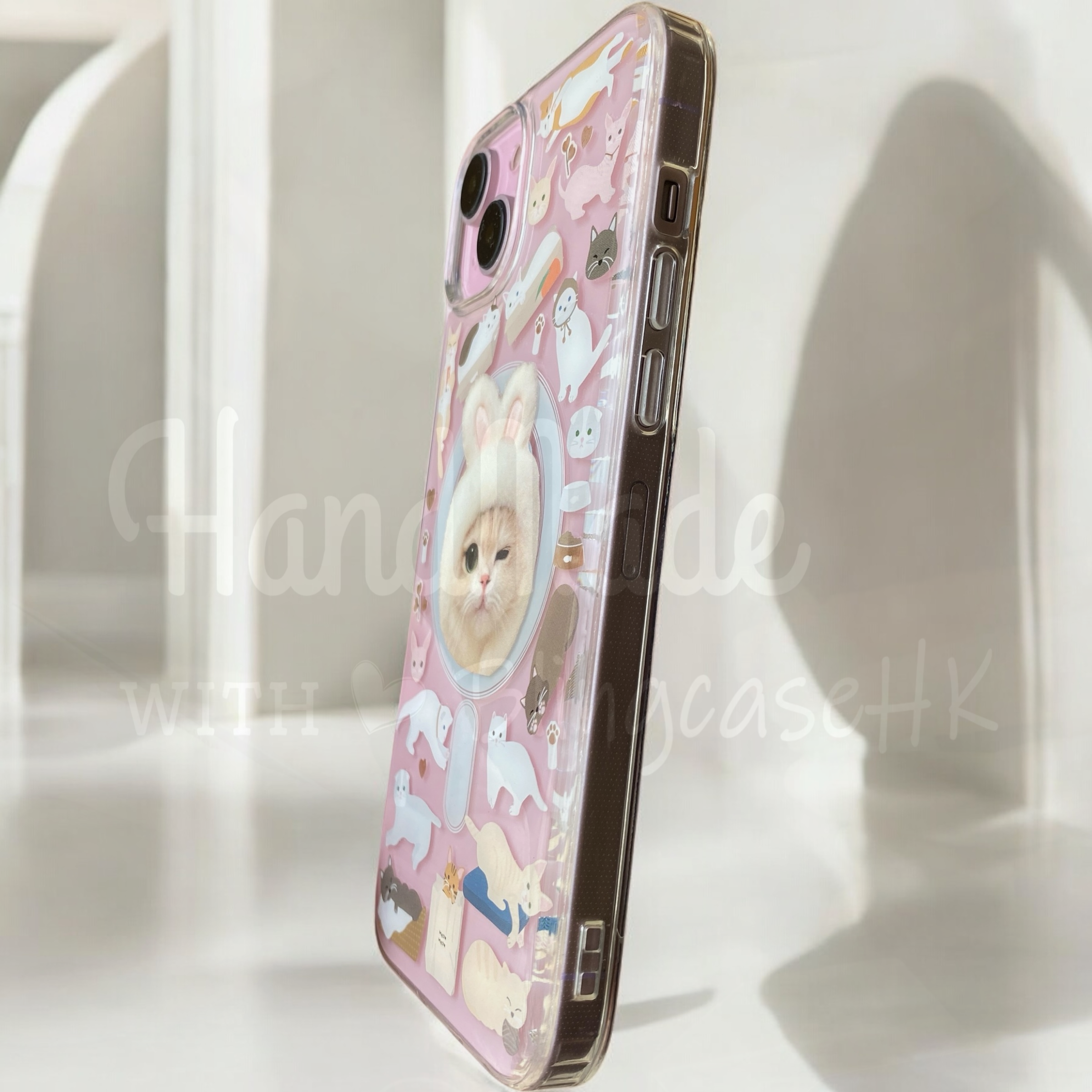 來圖寵物訂製 ｜ MagSafe 貓圖案 手工滴膠 iPhone 防摔手機殼
