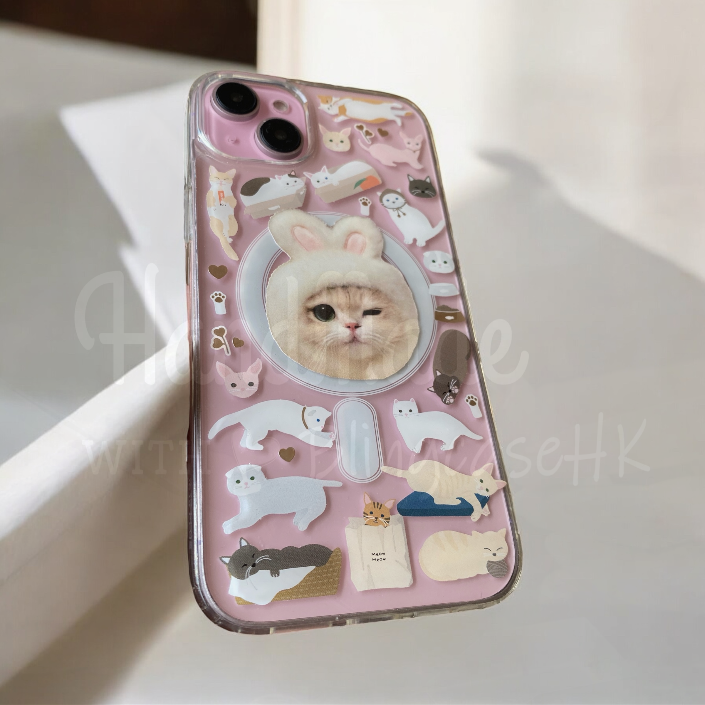 來圖寵物訂製 ｜ MagSafe 貓圖案 手工滴膠 iPhone 防摔手機殼