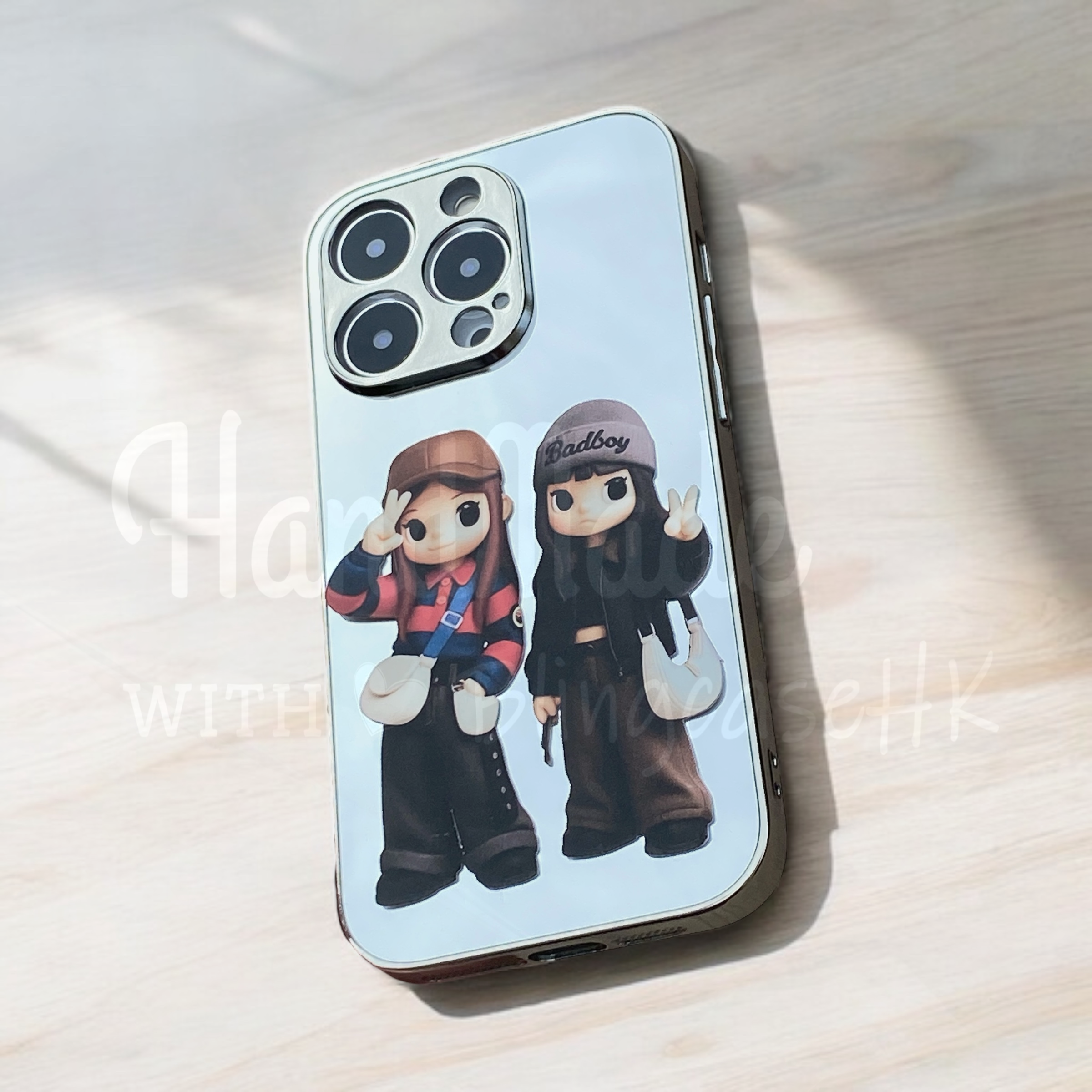 人像卡通化訂製 │ Q版Ivy So Q版Day iPhone 鏡面手機殼