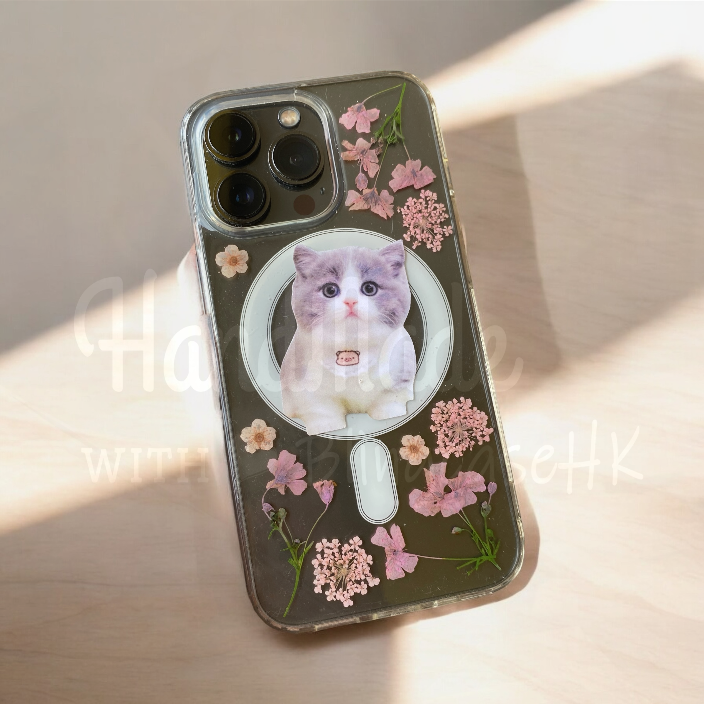 來圖寵物訂製 ｜ MagSafe 乾花 真花 壓花 手工滴膠 iPhone 防摔手機殼