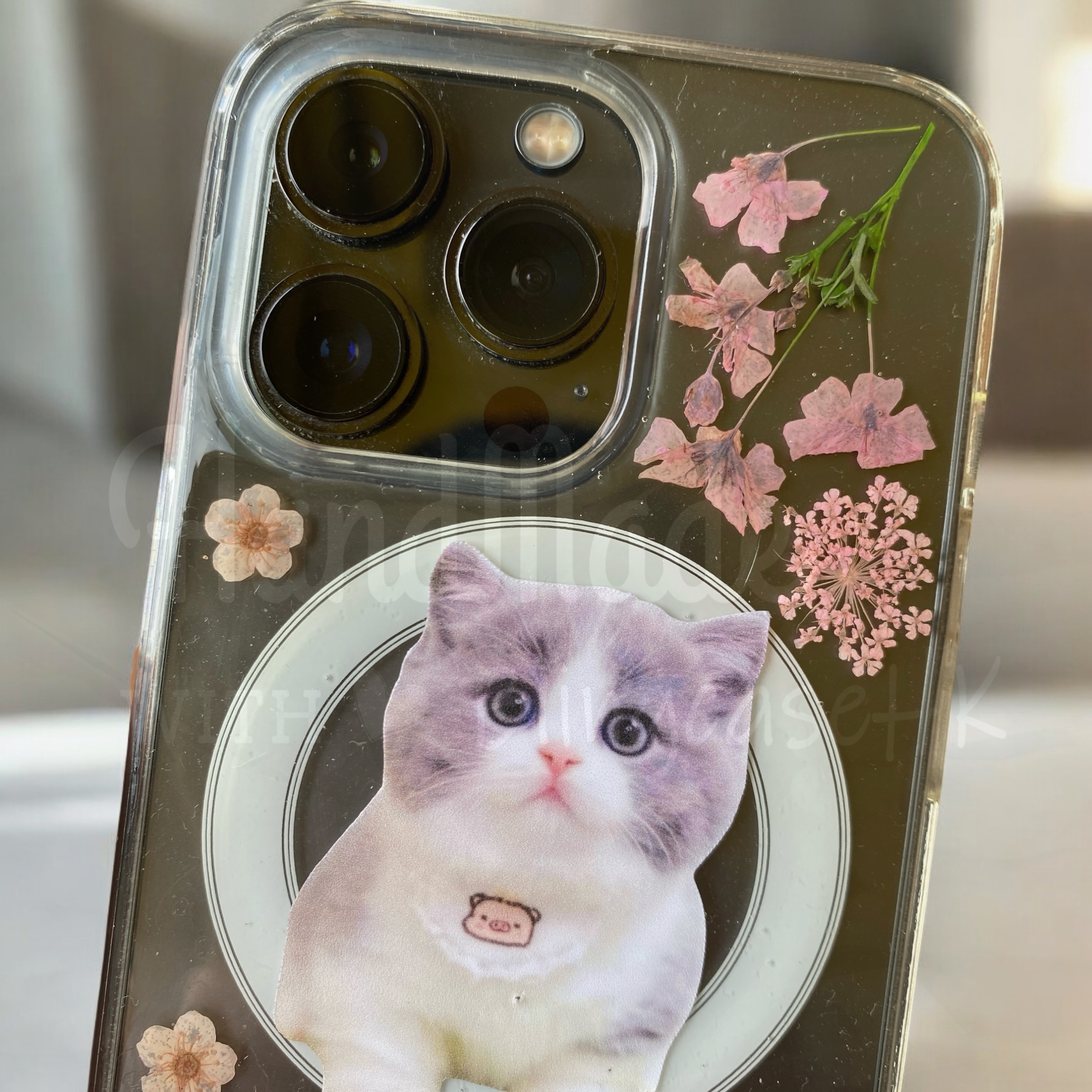 來圖寵物訂製 ｜ MagSafe 乾花 真花 壓花 手工滴膠 iPhone 防摔手機殼