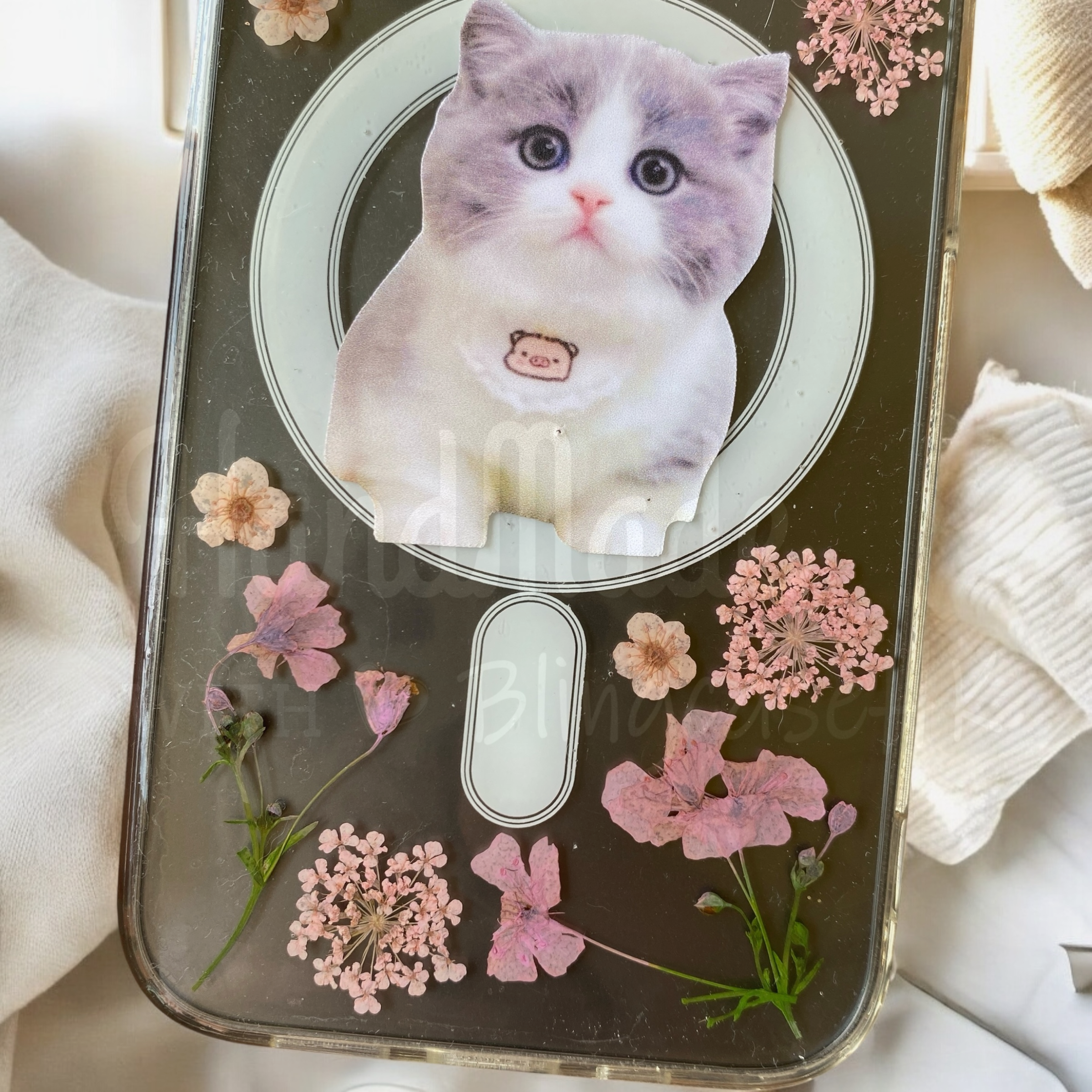 來圖寵物訂製 ｜ MagSafe 乾花 真花 壓花 手工滴膠 iPhone 防摔手機殼