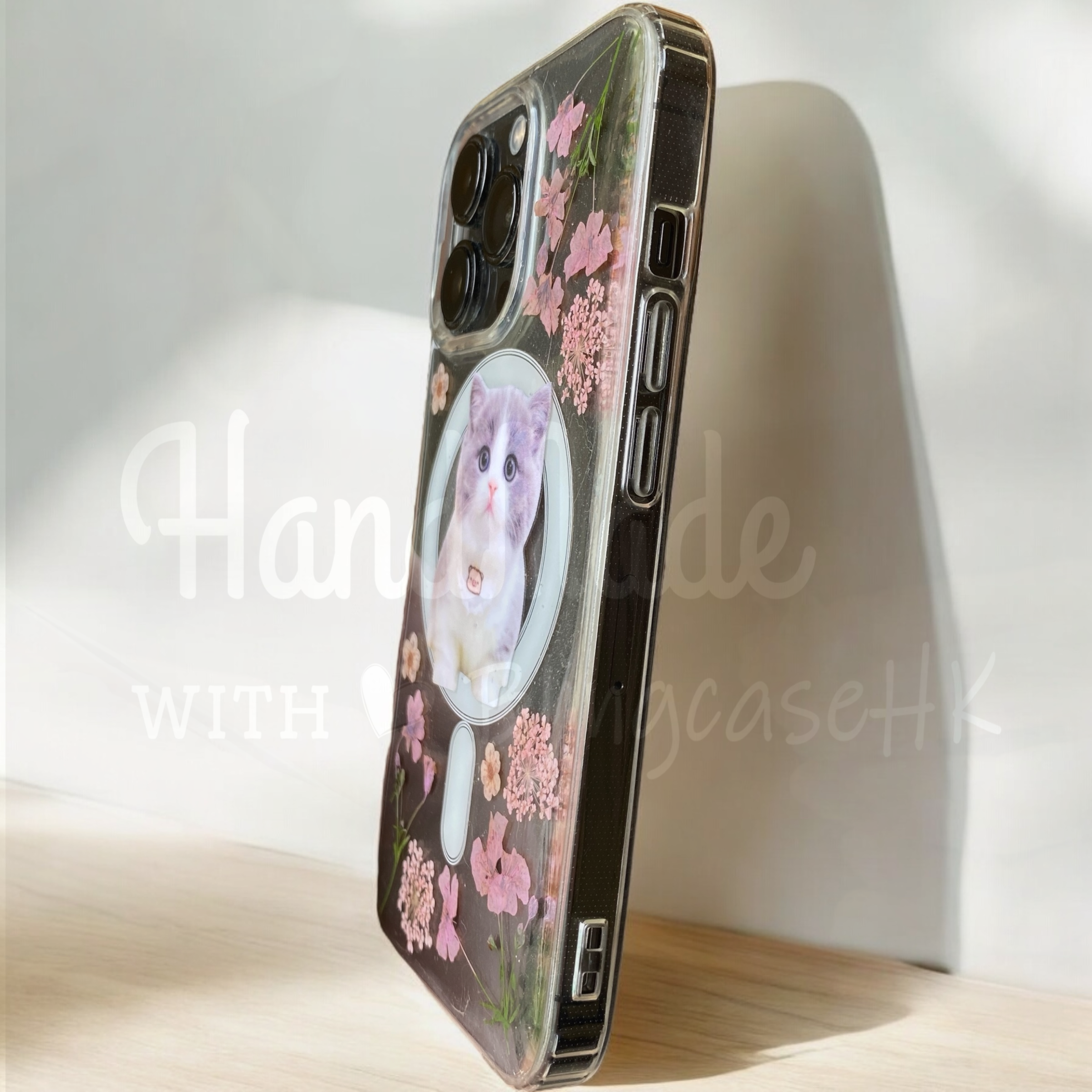 來圖寵物訂製 ｜ MagSafe 乾花 真花 壓花 手工滴膠 iPhone 防摔手機殼