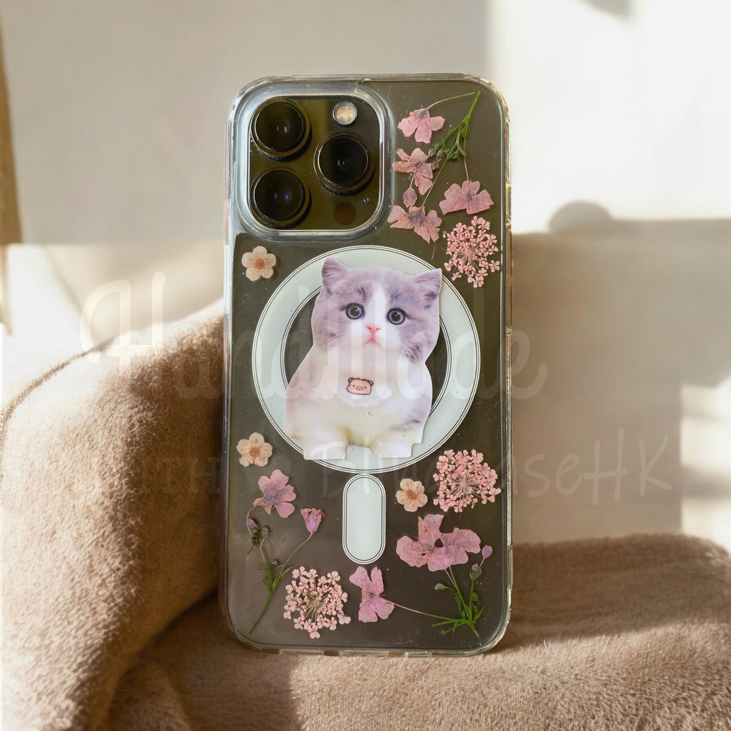 來圖寵物訂製 ｜ MagSafe 乾花 真花 壓花 手工滴膠 iPhone 防摔手機殼