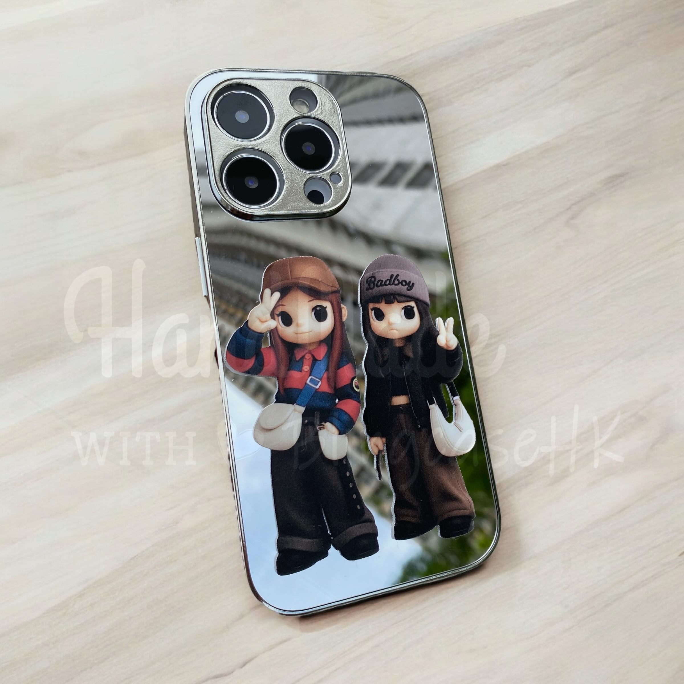 人像卡通化訂製 │ Q版Ivy So Q版Day iPhone 鏡面手機殼