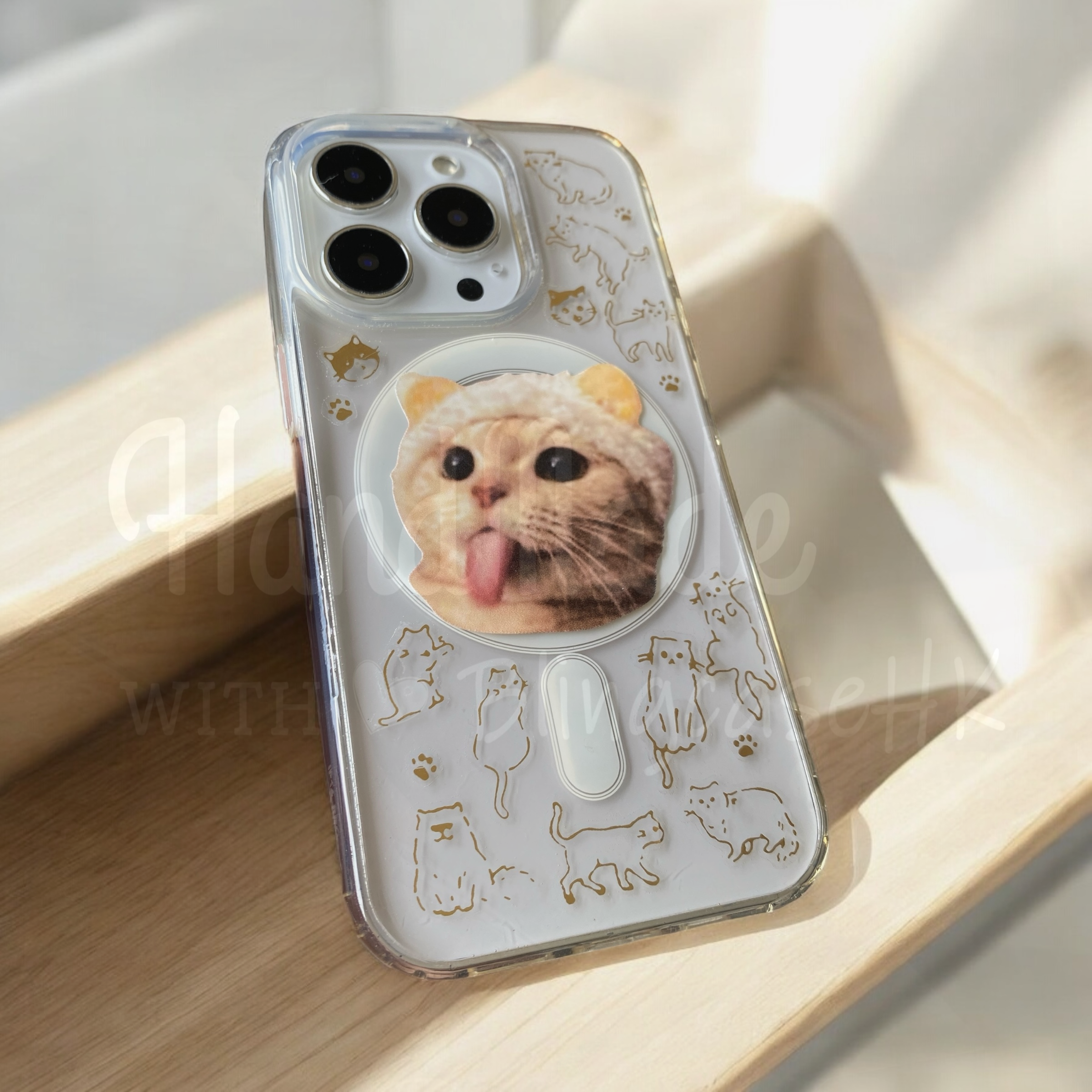 來圖寵物訂製 ｜ MagSafe 貓圖案 手工滴膠 iPhone 防摔手機殼