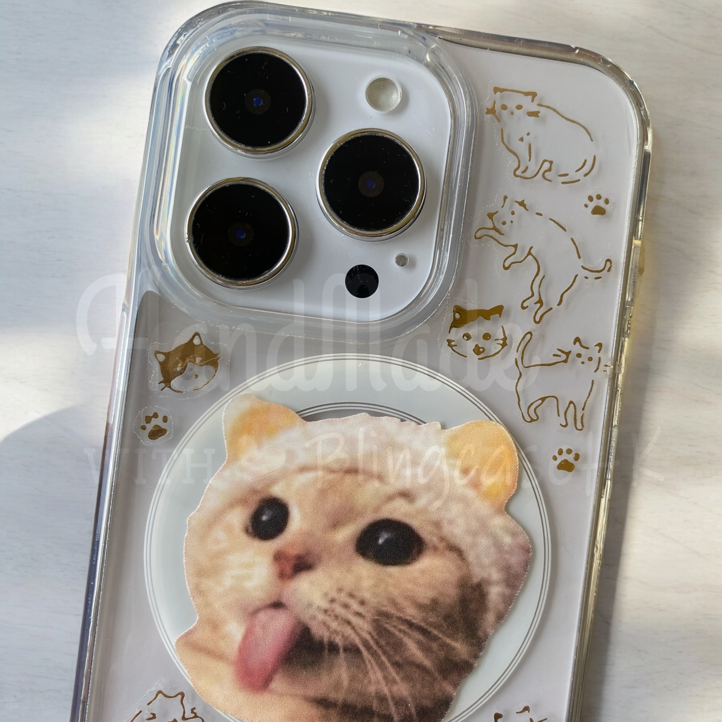 來圖寵物訂製 ｜ MagSafe 貓圖案 手工滴膠 iPhone 防摔手機殼