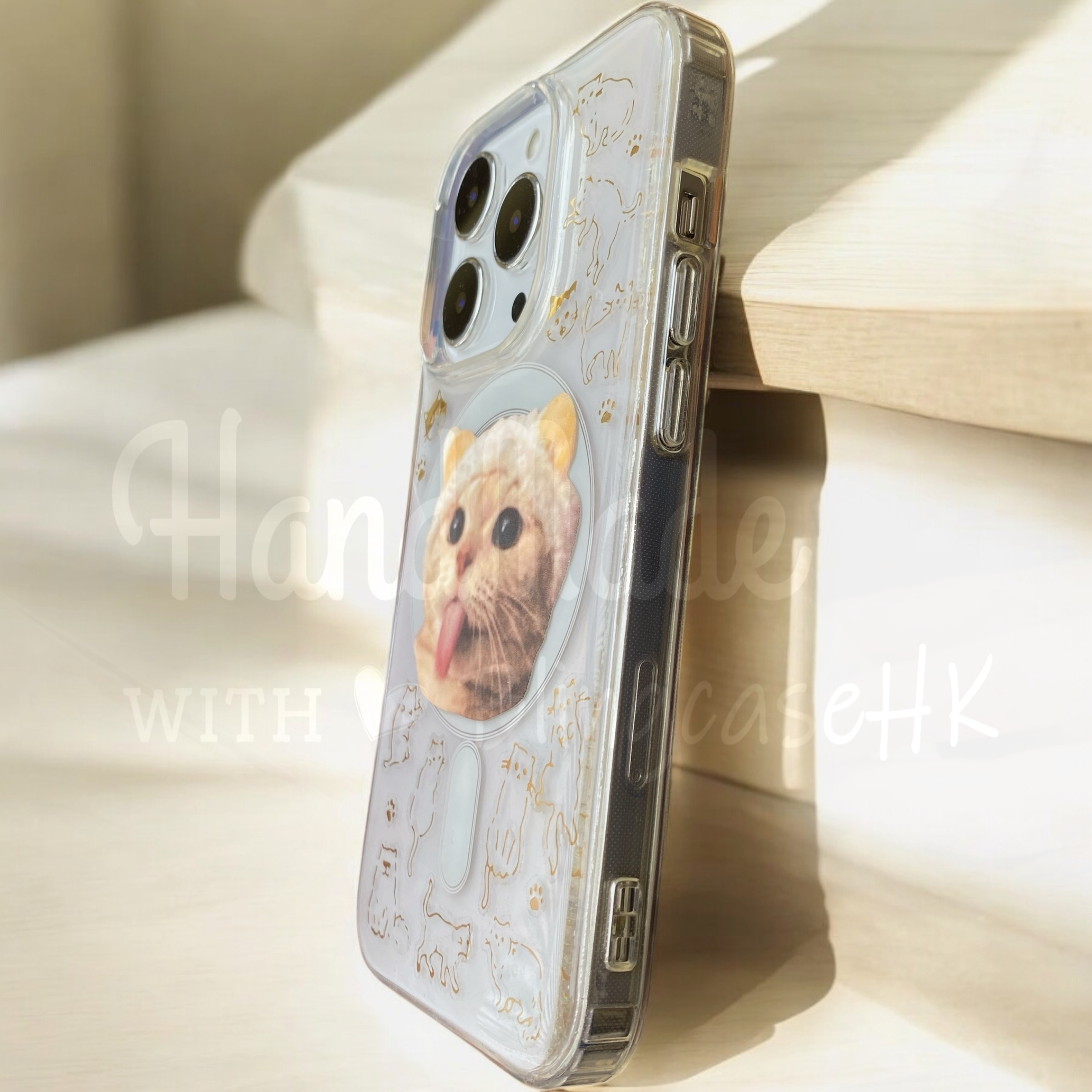 來圖寵物訂製 ｜ MagSafe 貓圖案 手工滴膠 iPhone 防摔手機殼