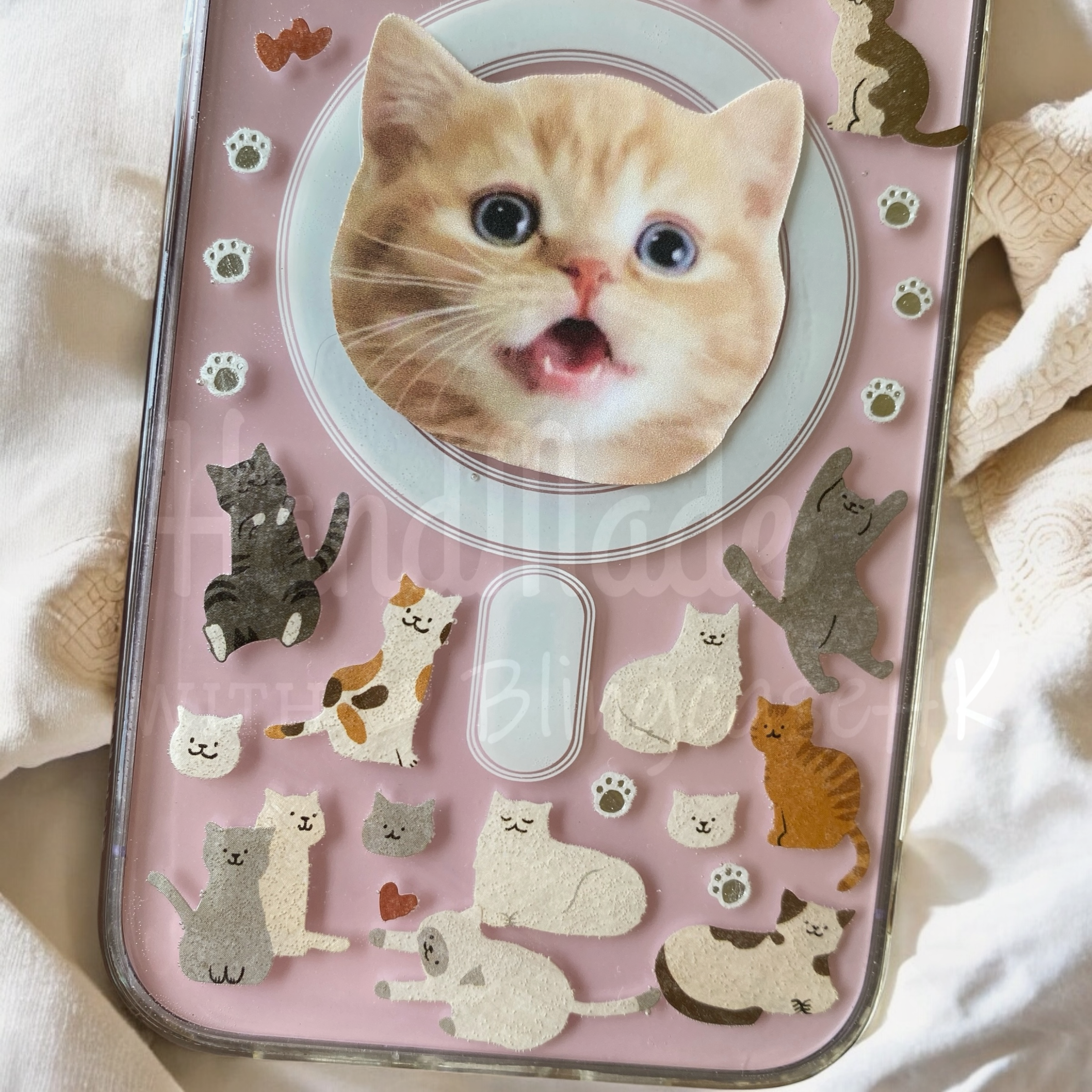 來圖寵物訂製 ｜ MagSafe 貓圖案 手工滴膠 iPhone 防摔手機殼