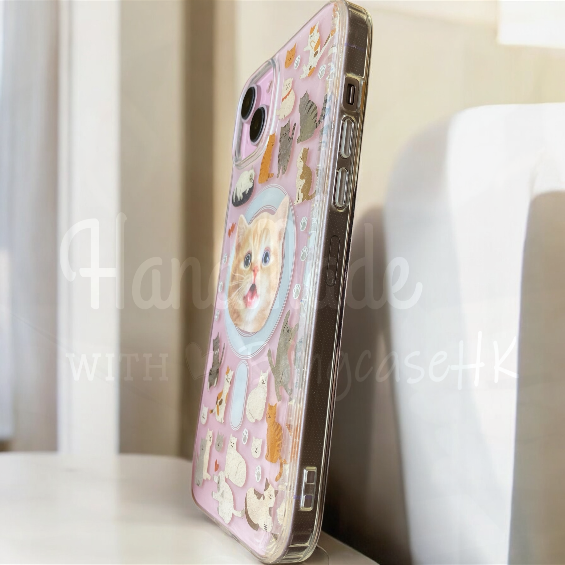 來圖寵物訂製 ｜ MagSafe 貓圖案 手工滴膠 iPhone 防摔手機殼