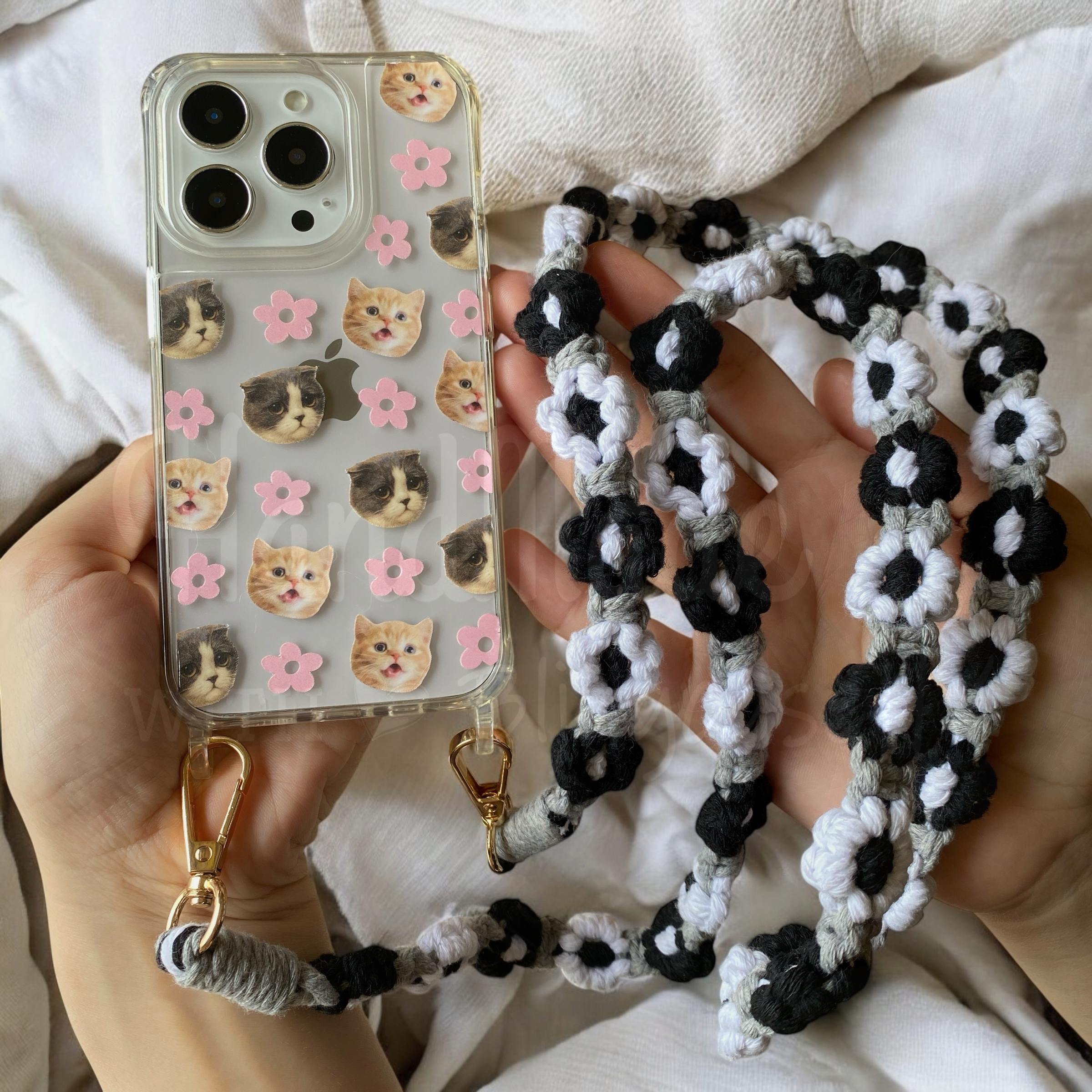 來圖寵物訂製 │ 花花編織掛繩 手工滴膠 iPhone 防摔手機殼