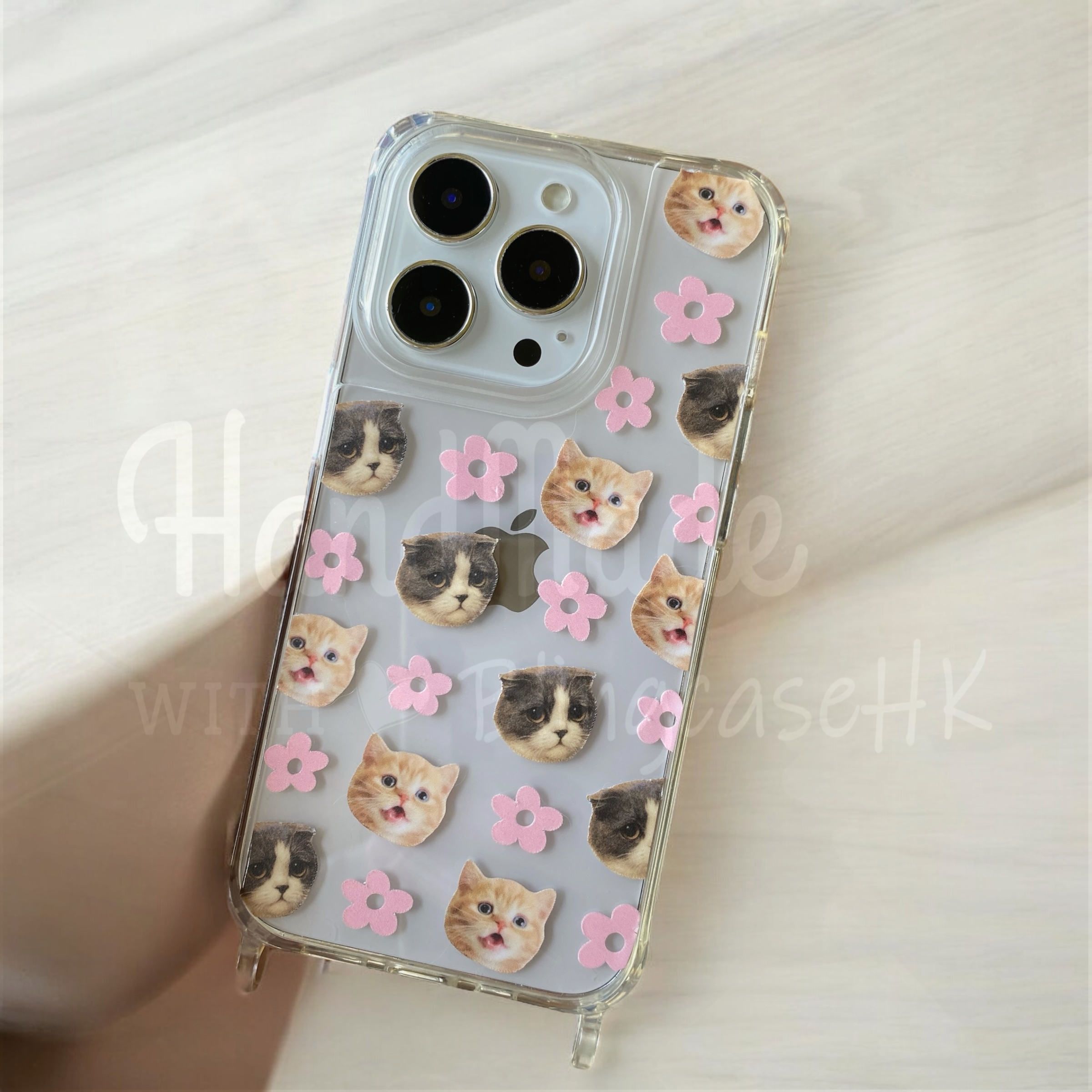 來圖寵物訂製 │ 花花編織掛繩 手工滴膠 iPhone 防摔手機殼