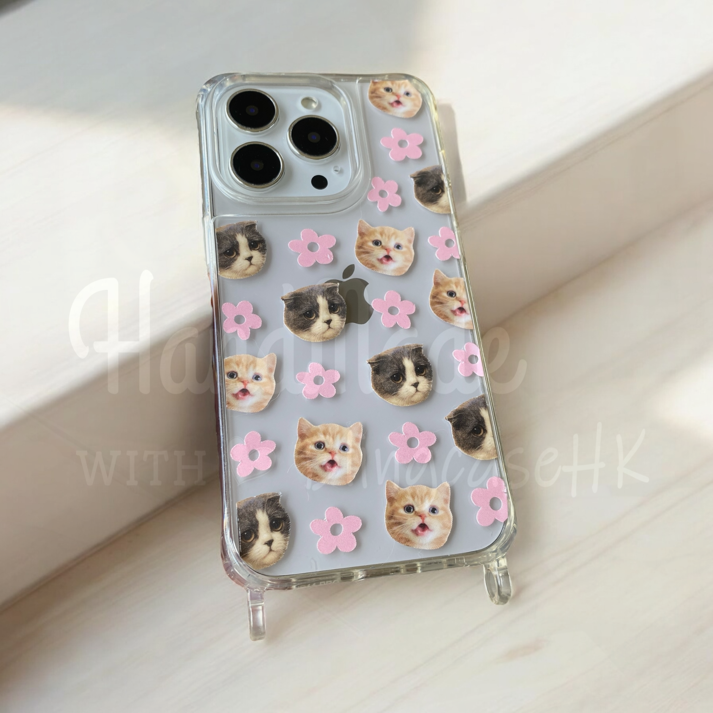 來圖寵物訂製 │ 花花編織掛繩 手工滴膠 iPhone 防摔手機殼