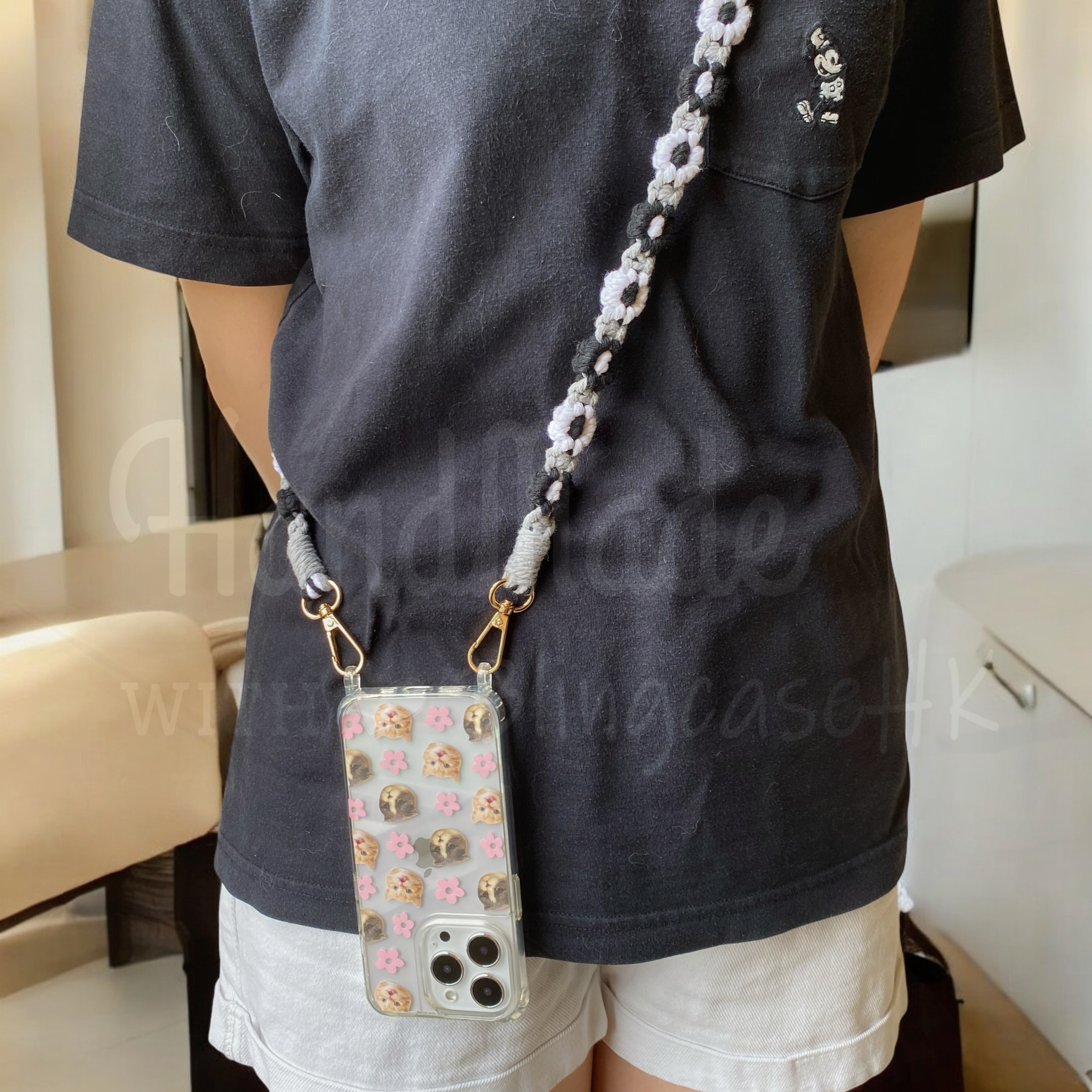 來圖寵物訂製 │ 花花編織掛繩 手工滴膠 iPhone 防摔手機殼