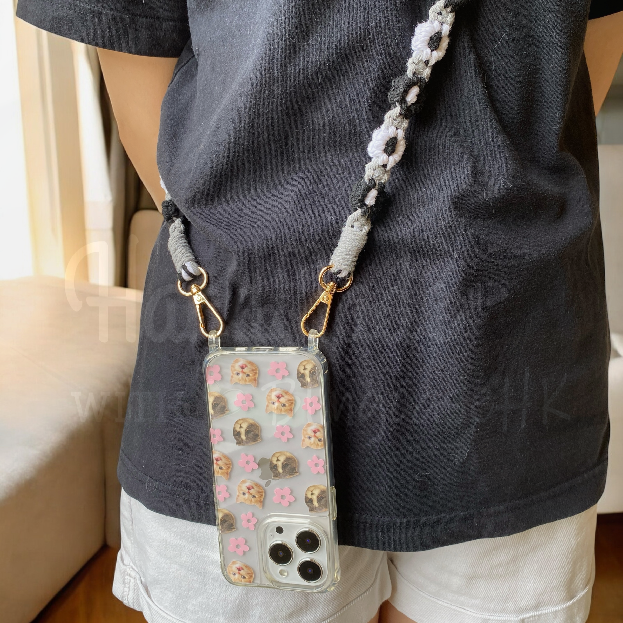 來圖寵物訂製 │ 花花編織掛繩 手工滴膠 iPhone 防摔手機殼