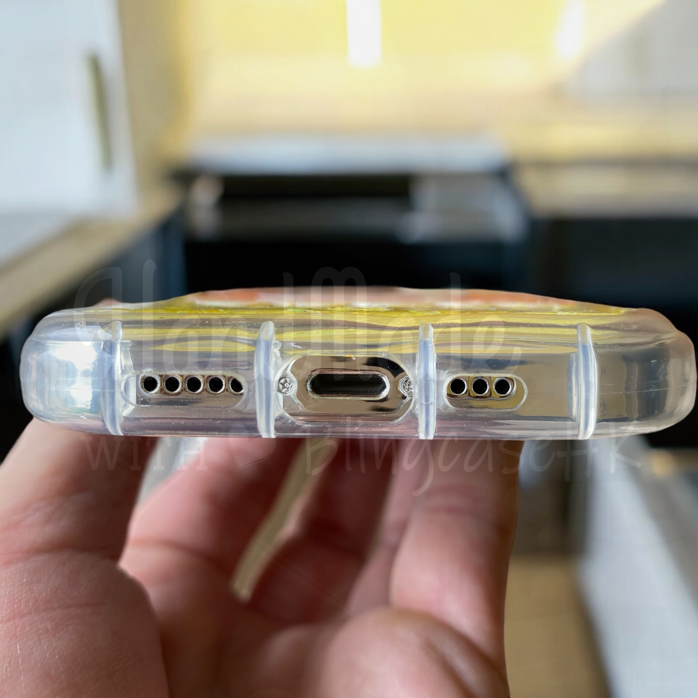 寵物手繪訂製 │ 獅子頭 花花編織手繩 手工滴膠 iPhone 波浪手機殼