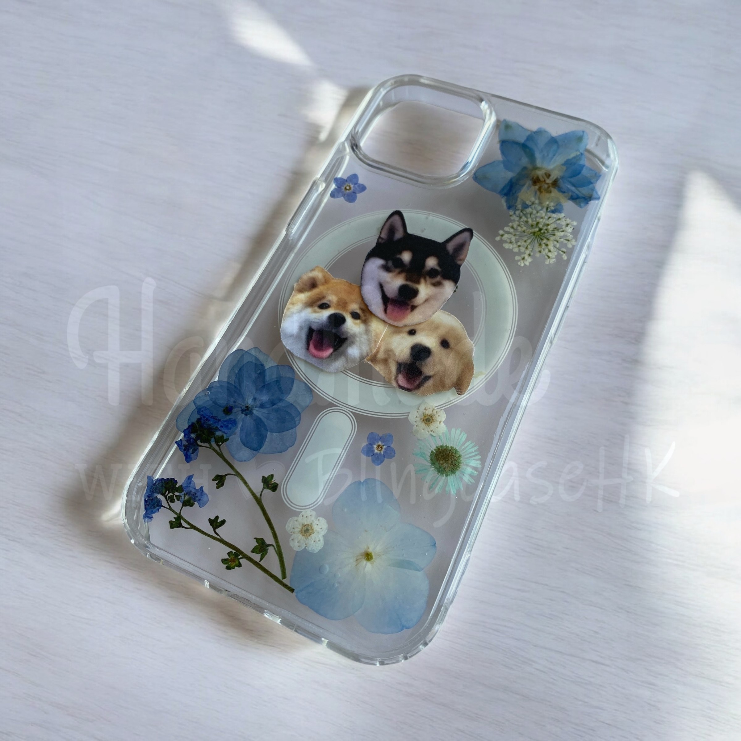 來圖寵物訂製 ｜ MagSafe 乾花 真花 壓花 手工滴膠 iPhone 防摔手機殼
