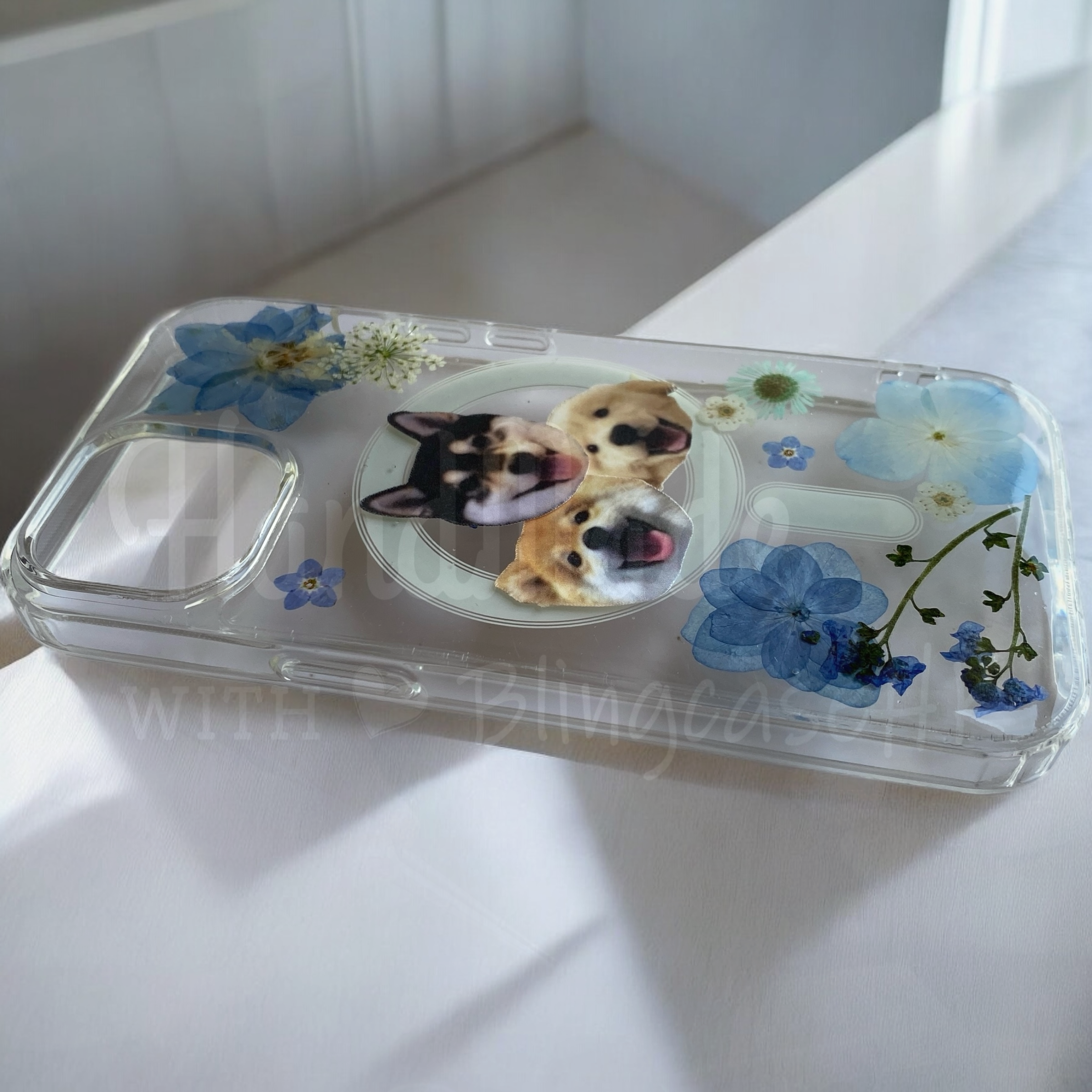 來圖寵物訂製 ｜ MagSafe 乾花 真花 壓花 手工滴膠 iPhone 防摔手機殼