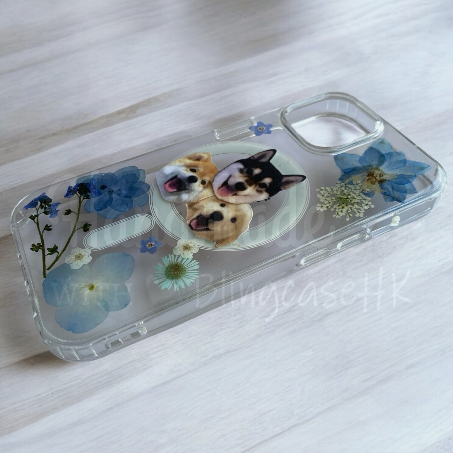 來圖寵物訂製 ｜ MagSafe 乾花 真花 壓花 手工滴膠 iPhone 防摔手機殼