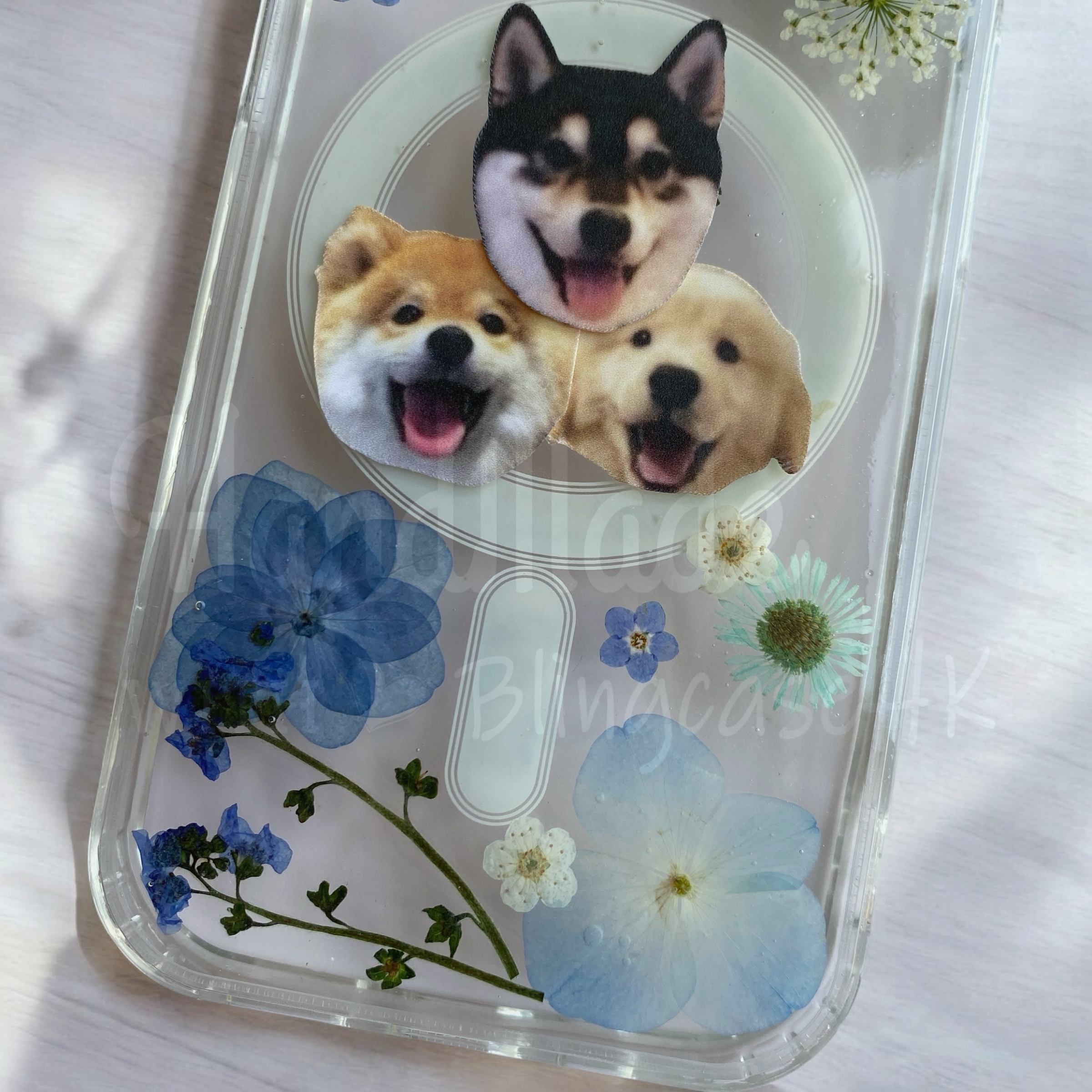 來圖寵物訂製 ｜ MagSafe 乾花 真花 壓花 手工滴膠 iPhone 防摔手機殼