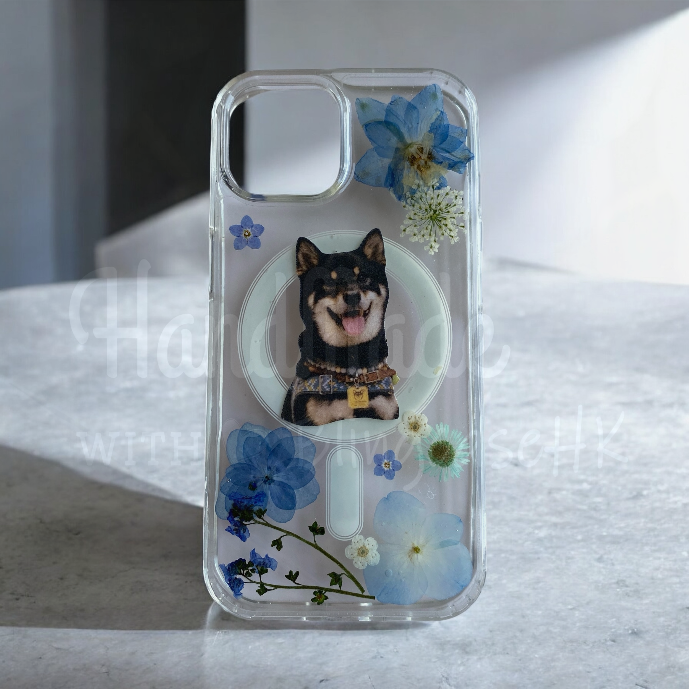 來圖寵物訂製 ｜ MagSafe 乾花 真花 壓花 手工滴膠 iPhone 防摔手機殼