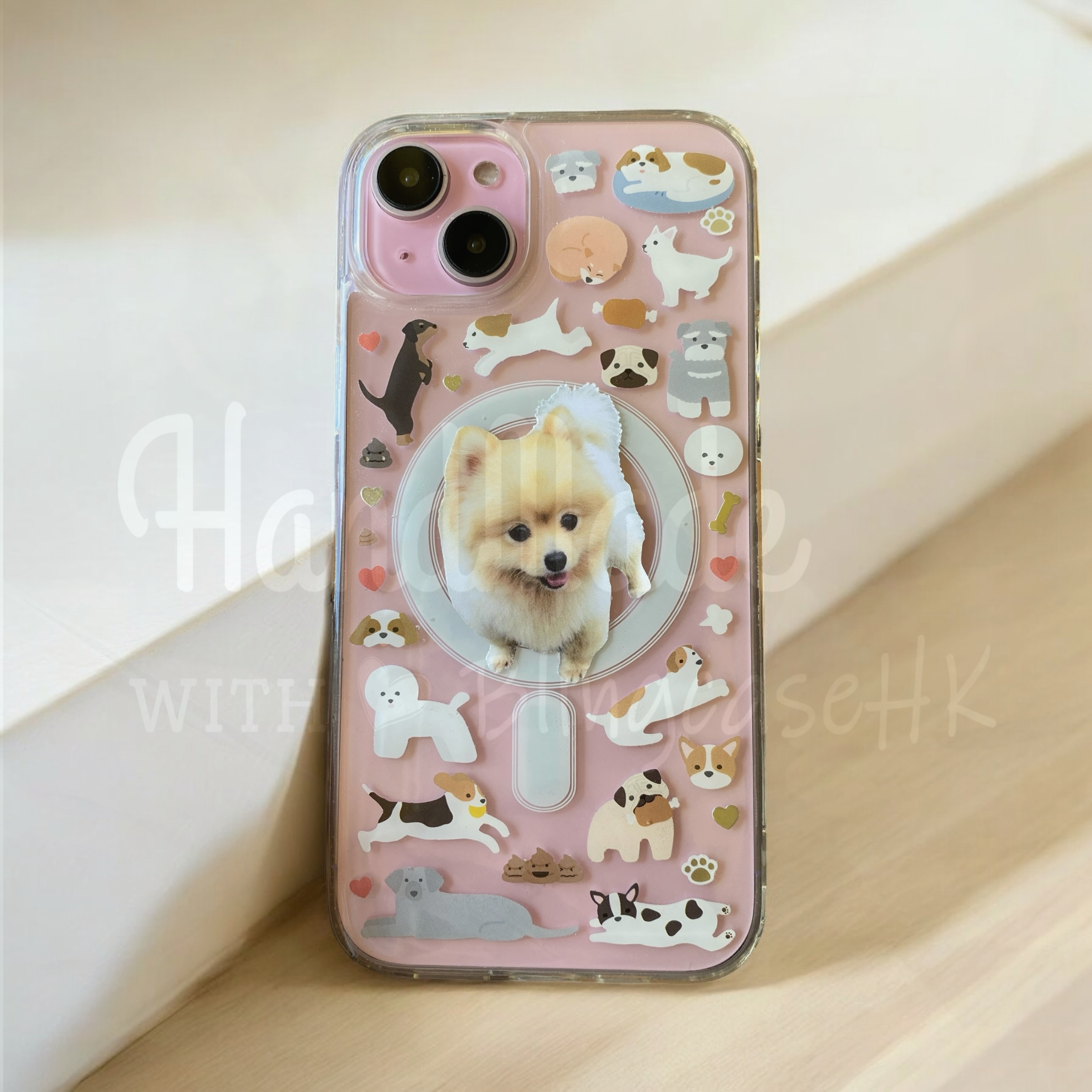 來圖寵物訂製 ｜ MagSafe 狗圖案 手工滴膠 iPhone 防摔手機殼