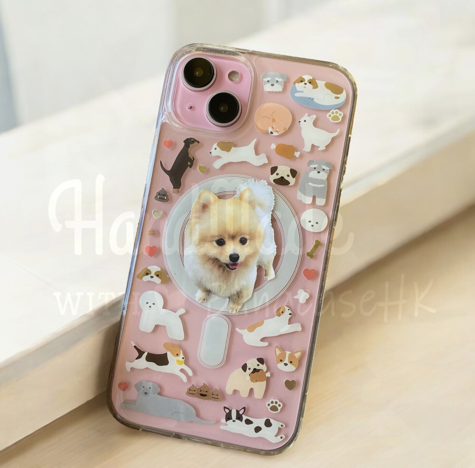 來圖寵物訂製 ｜ MagSafe 狗圖案 手工滴膠 iPhone 防摔手機殼