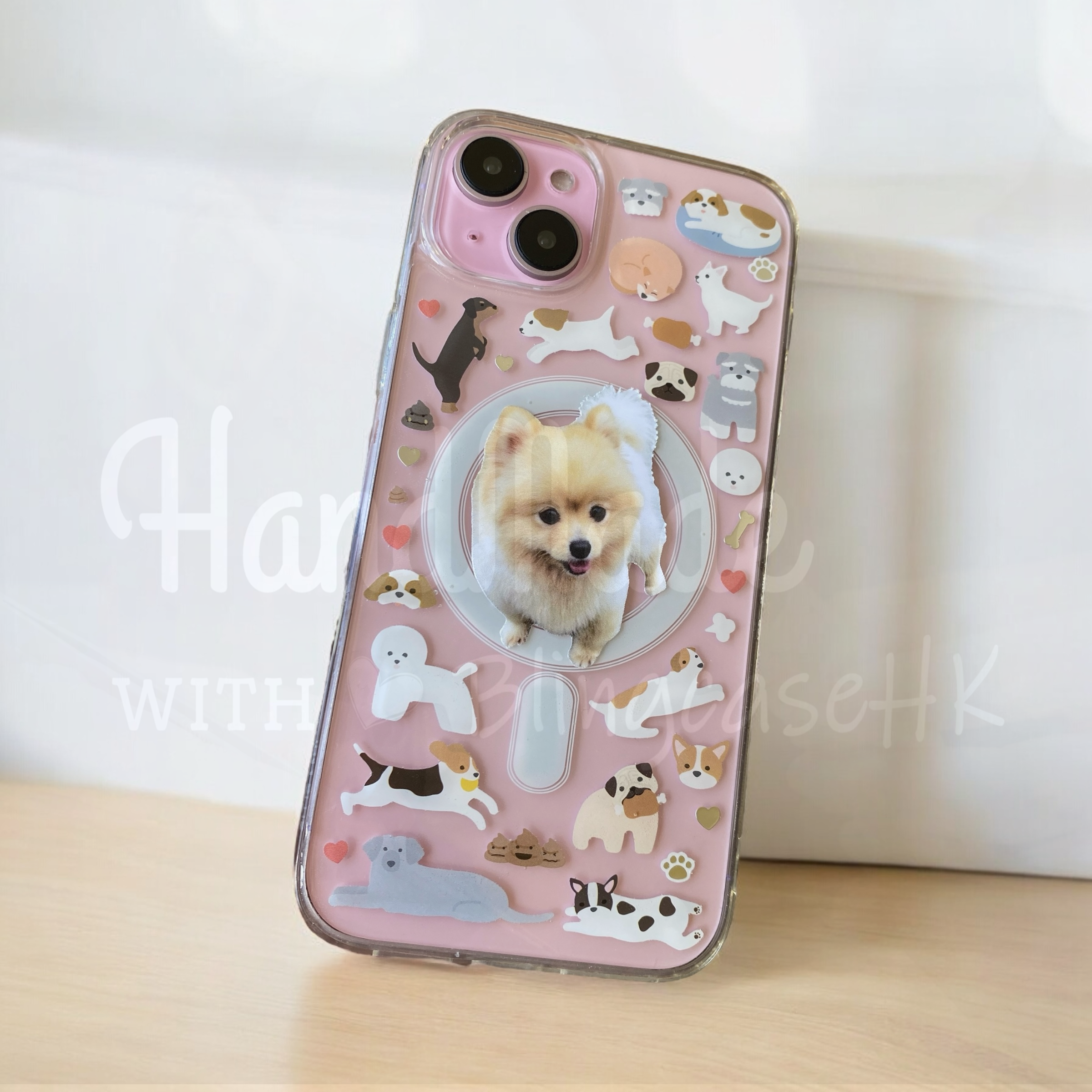 來圖寵物訂製 ｜ MagSafe 狗圖案 手工滴膠 iPhone 防摔手機殼