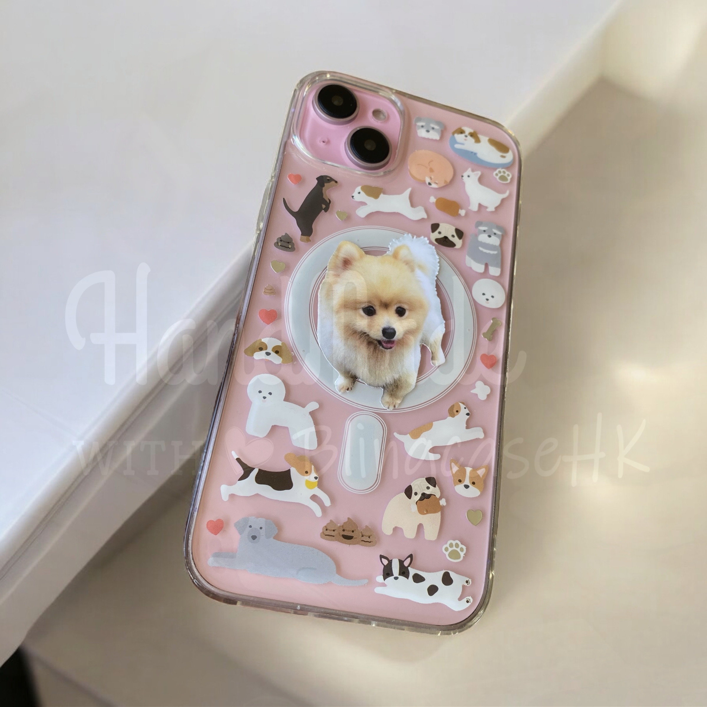 來圖寵物訂製 ｜ MagSafe 狗圖案 手工滴膠 iPhone 防摔手機殼