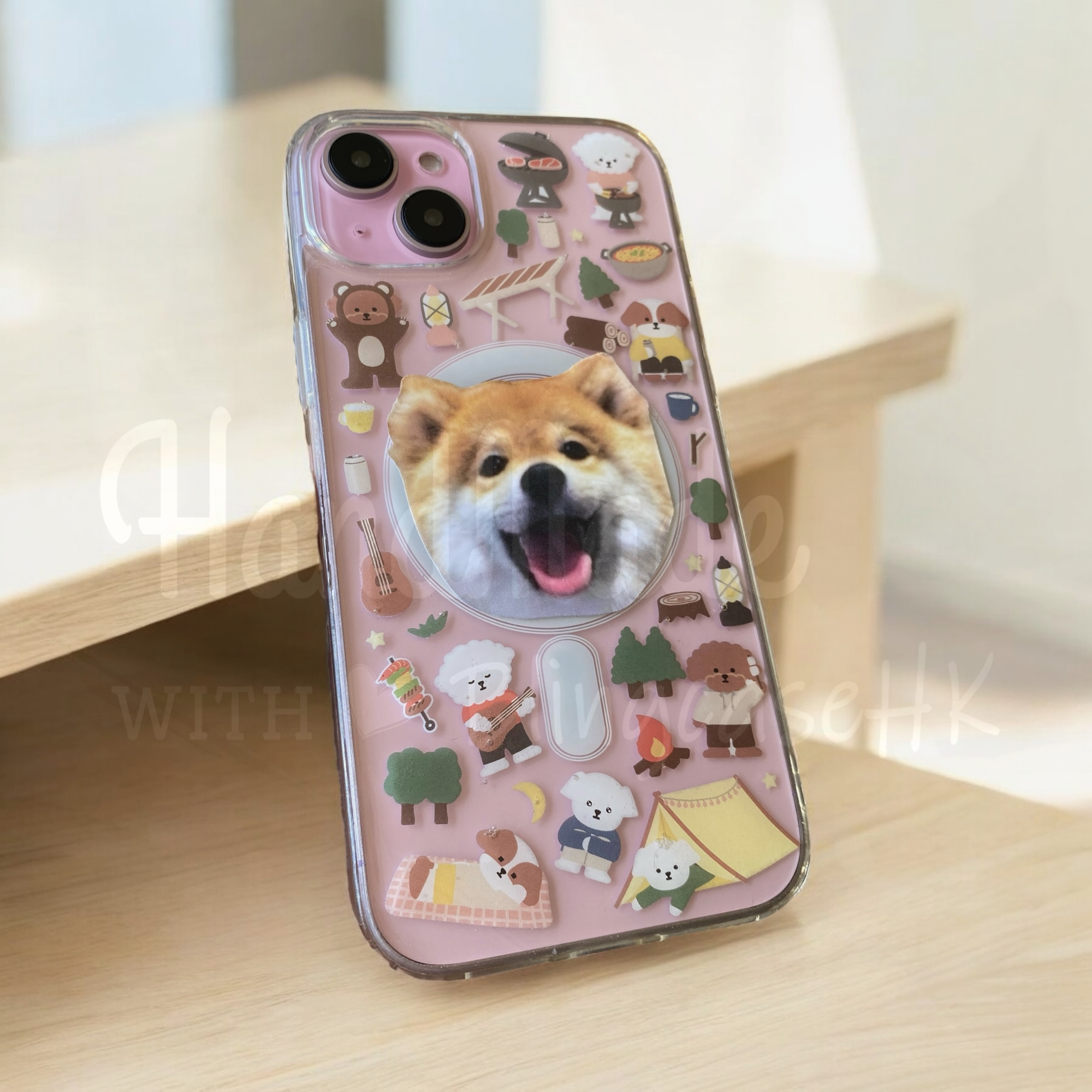 來圖寵物訂製 ｜ MagSafe 狗圖案 手工滴膠 iPhone 防摔手機殼