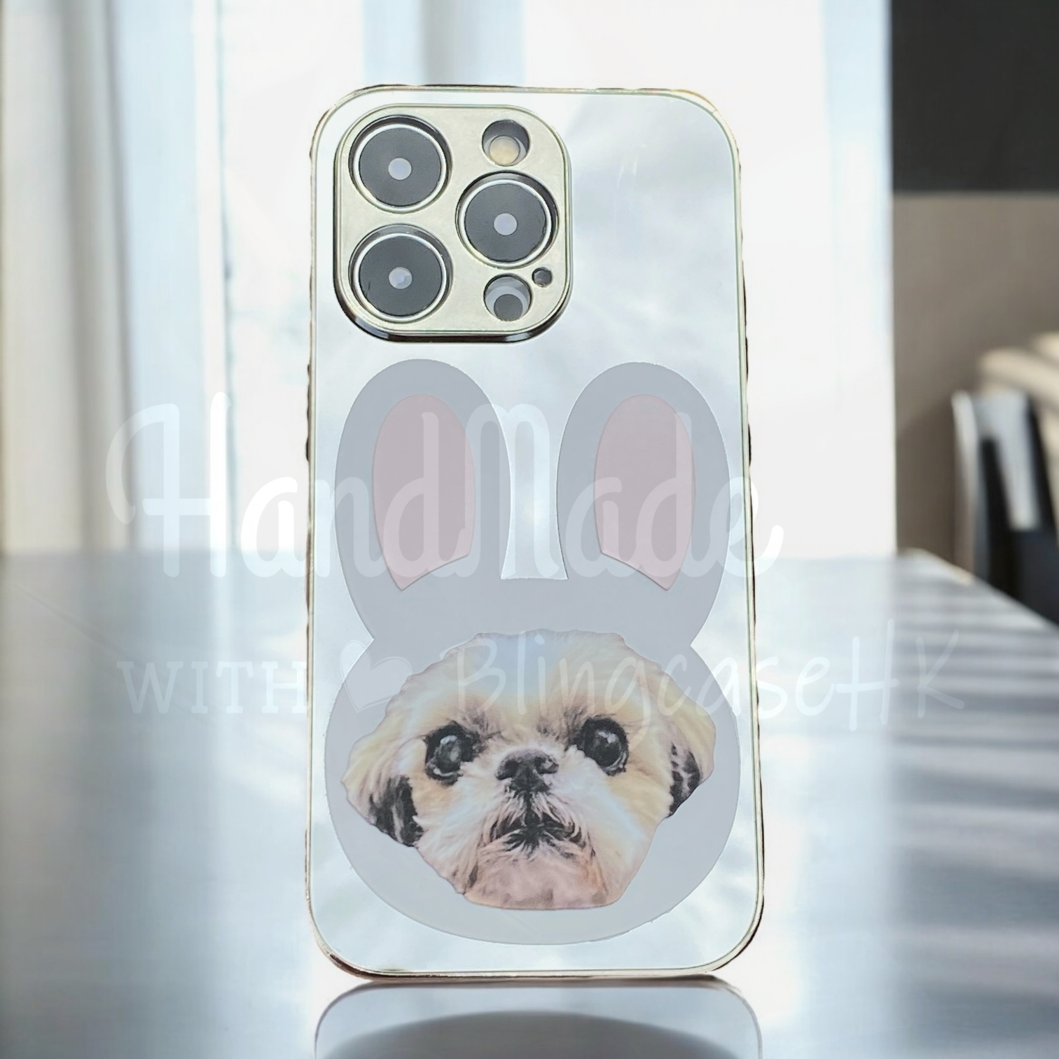 來圖寵物訂製 │ 兔仔耳 iPhone 鏡面手機殼