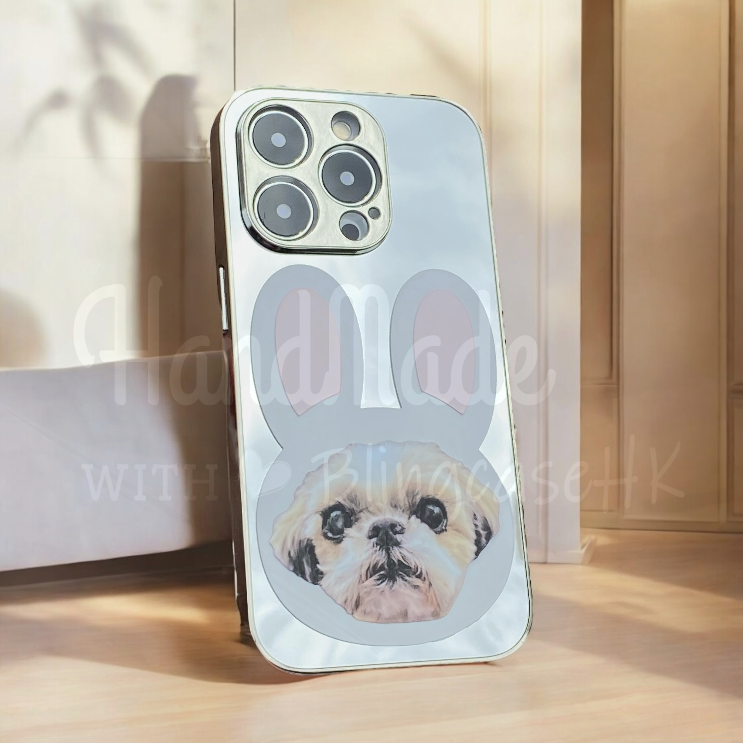 來圖寵物訂製 │ 兔仔耳 iPhone 鏡面手機殼