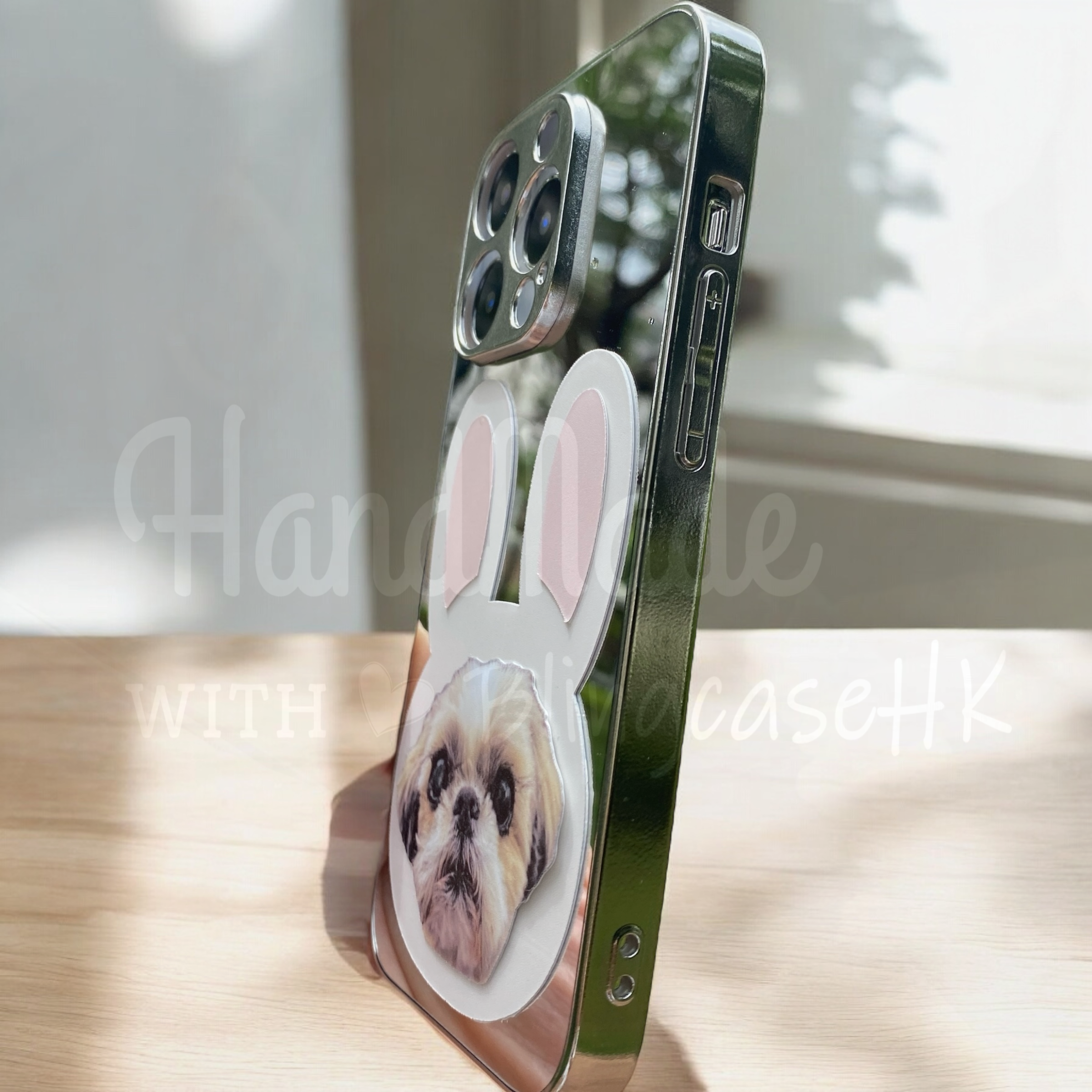 來圖寵物訂製 │ 兔仔耳 iPhone 鏡面手機殼