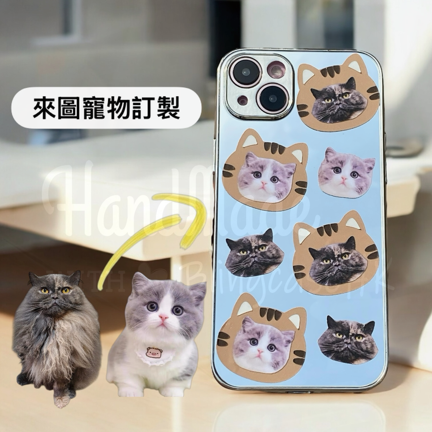 來圖寵物訂製 │ 老虎頭 iPhone 鏡面手機殼