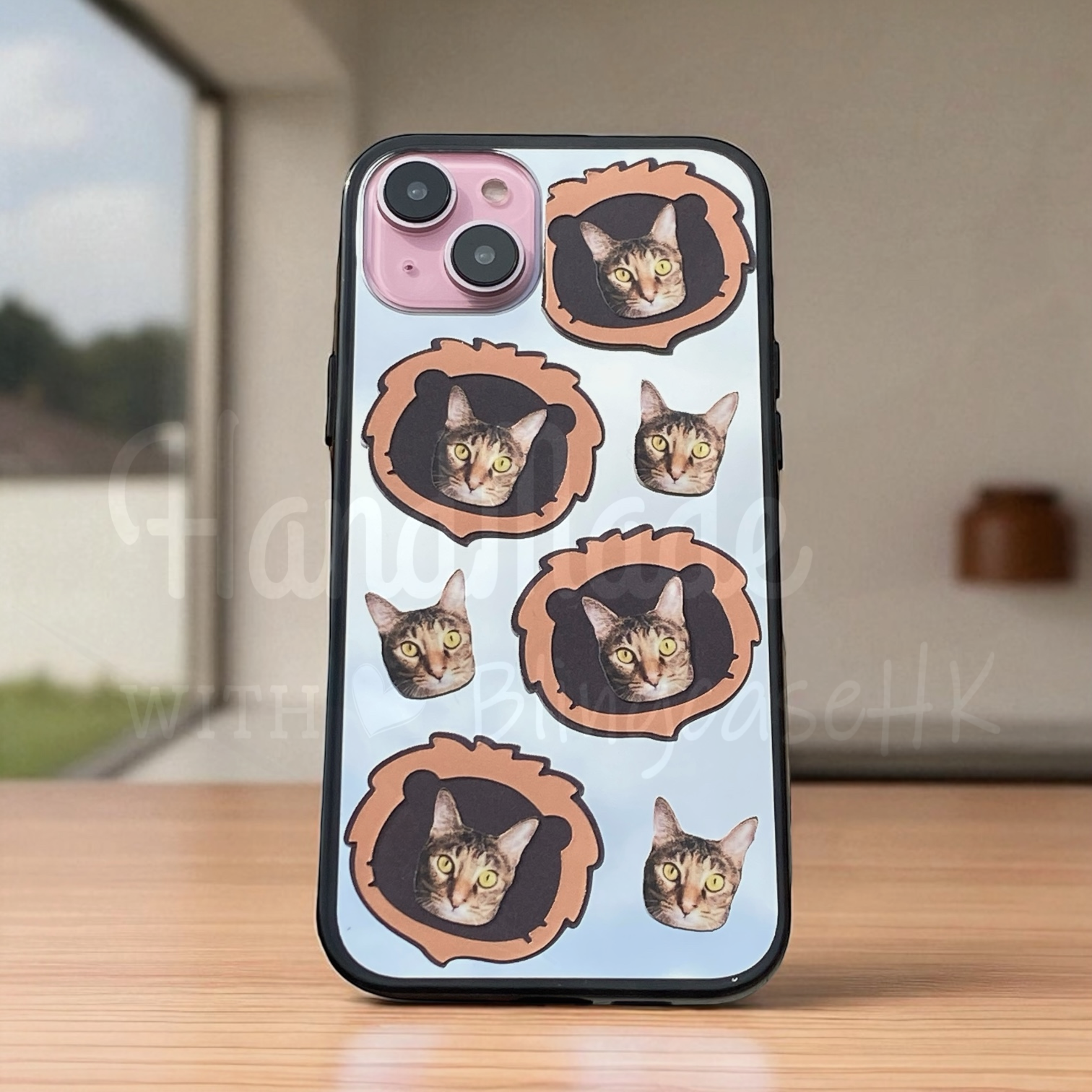 來圖寵物訂製 │ 獅子頭 iPhone 鏡面手機殼