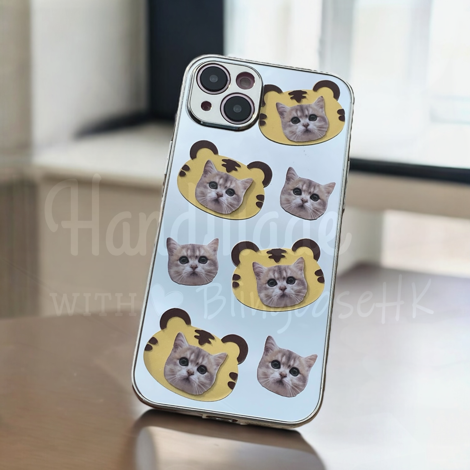 來圖寵物訂製 │ 老虎頭 iPhone 鏡面手機殼