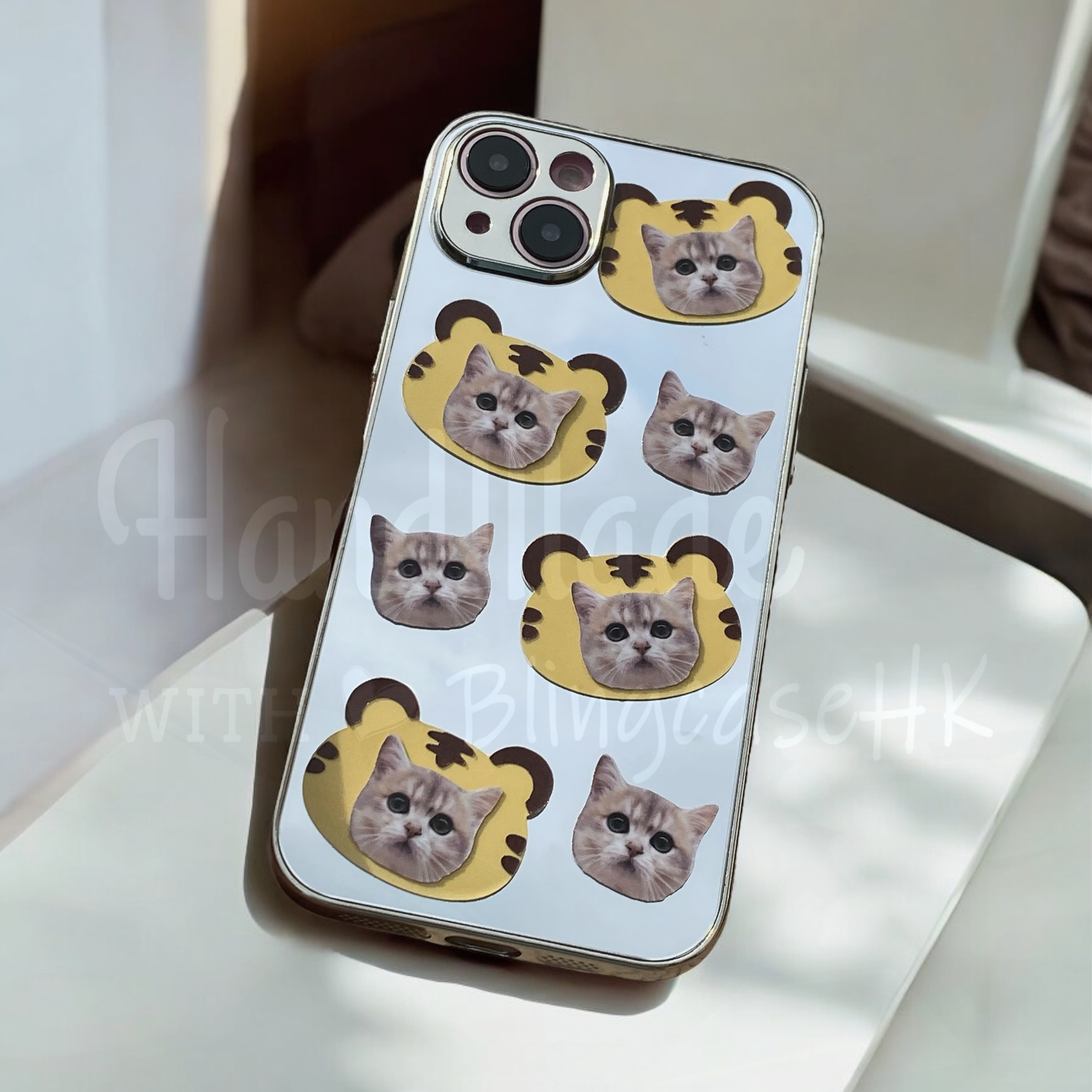 來圖寵物訂製 │ 老虎頭 iPhone 鏡面手機殼