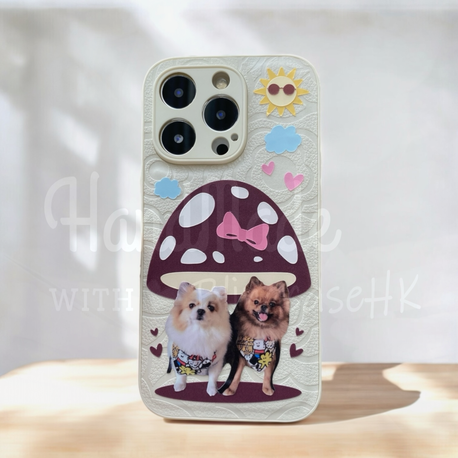 來圖寵物訂製 ｜ Q版蘑菇亭 iPhone 花花手機殼