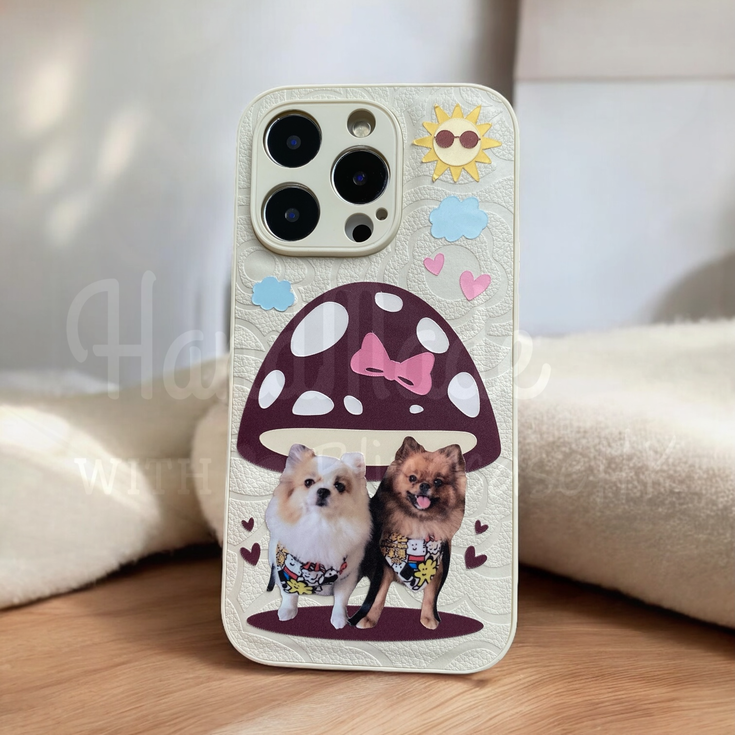 來圖寵物訂製 ｜ Q版蘑菇亭 iPhone 花花手機殼
