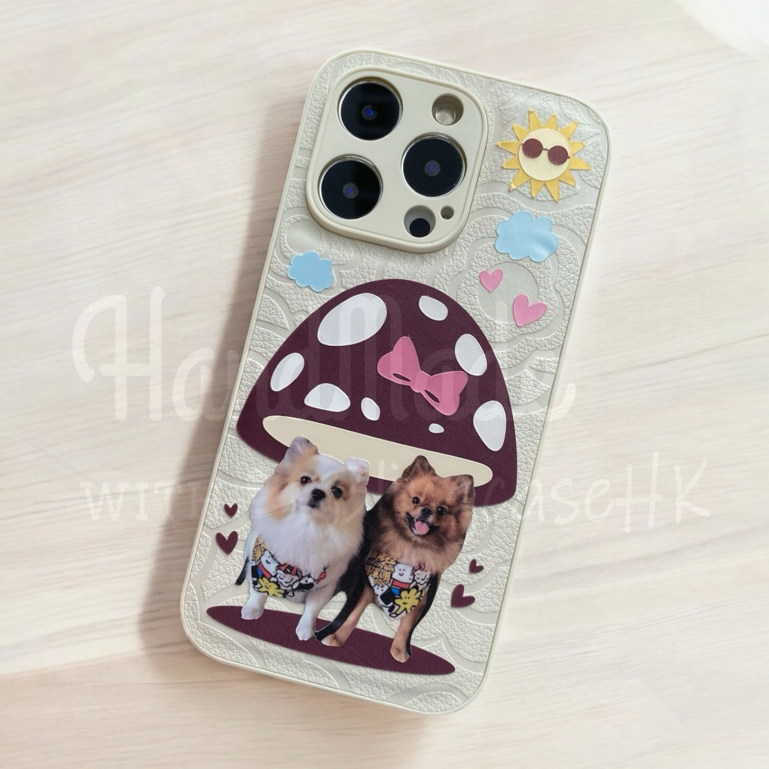 來圖寵物訂製 ｜ Q版蘑菇亭 iPhone 花花手機殼