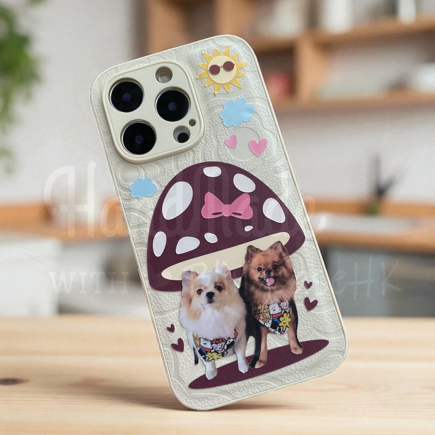 來圖寵物訂製 ｜ Q版蘑菇亭 iPhone 花花手機殼